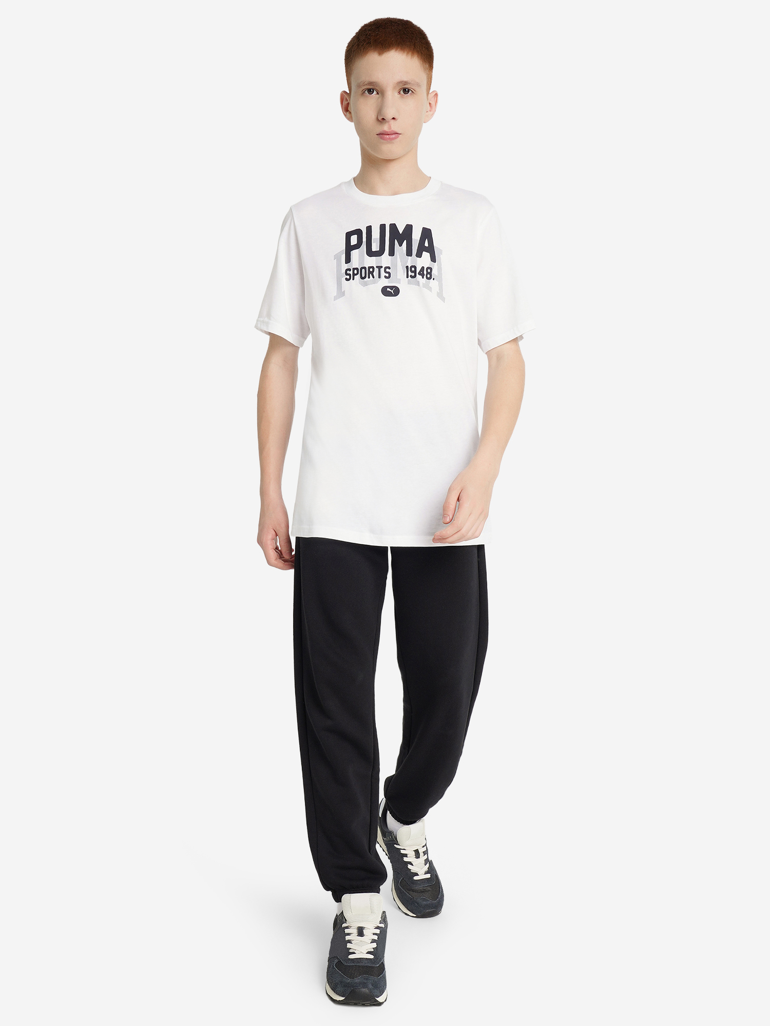 фото Футболка для мальчиков puma graphics varsity, белый
