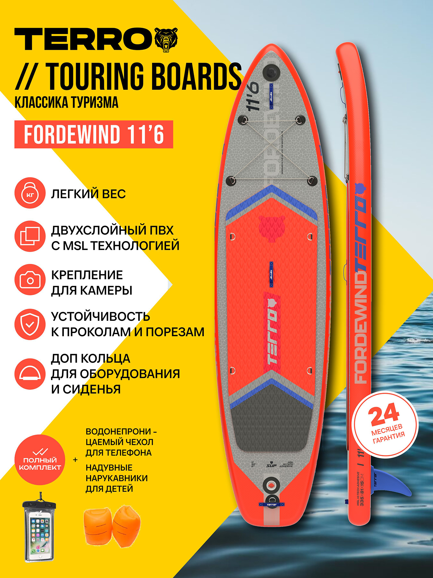 Изображение товара Надувной SUP TERRO FORDEWIND 11'6 для серфинга и прогулок