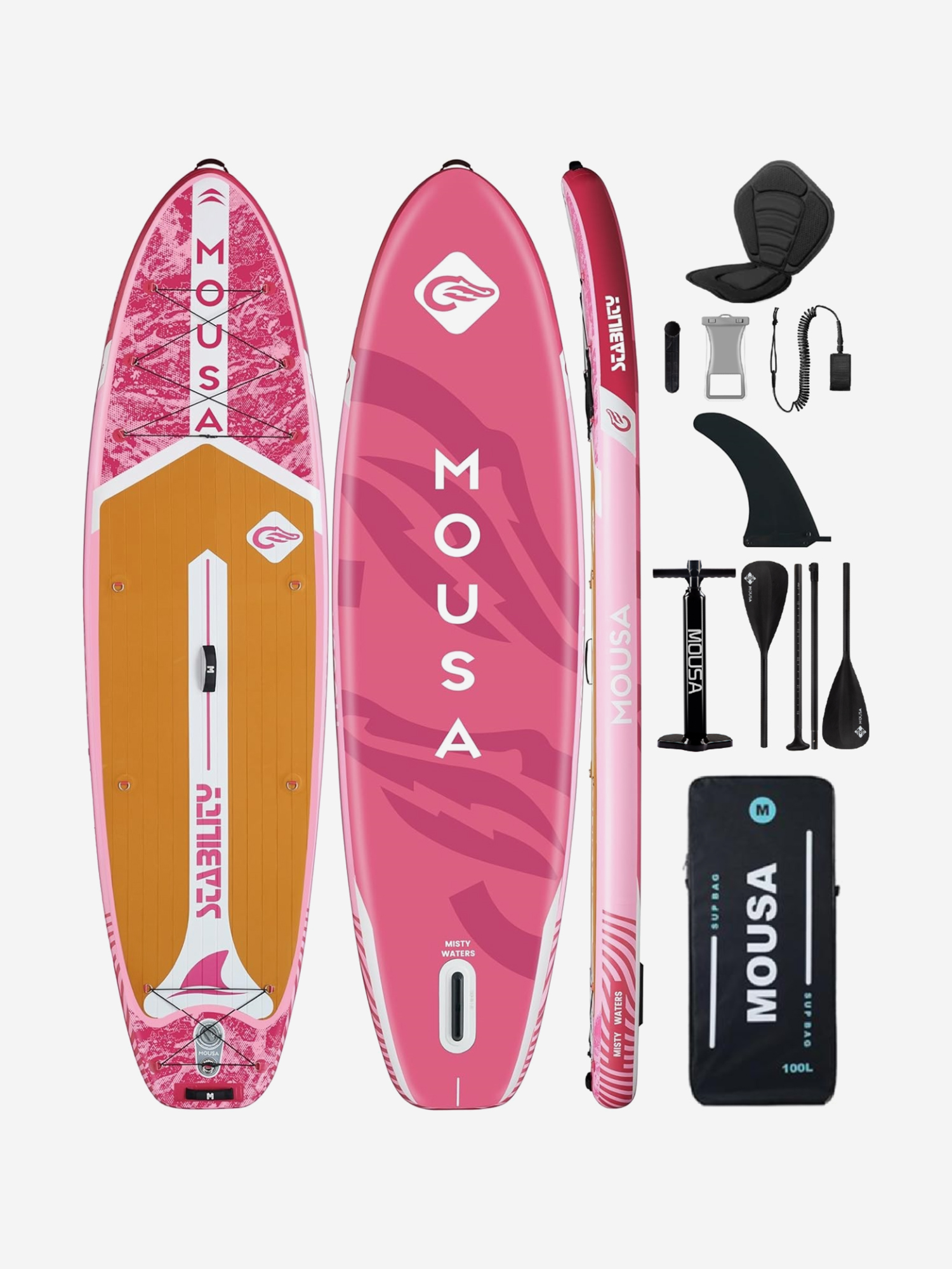 Изображение товара Двухслойный надувной SUP MOUSA Misty Pink PRO 335 см для активного отдыха Изображение товара Двухслойный надувной SUP MOUSA Misty Pink PRO 335 см для активного отдыха
