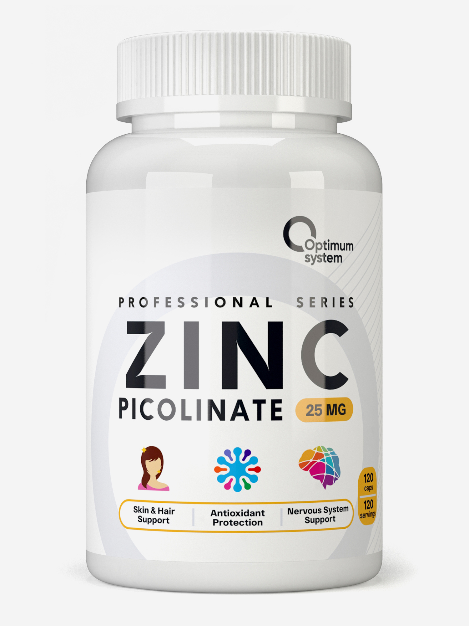 

Пиколинат цинка Optimum System, 120 шт, Белый