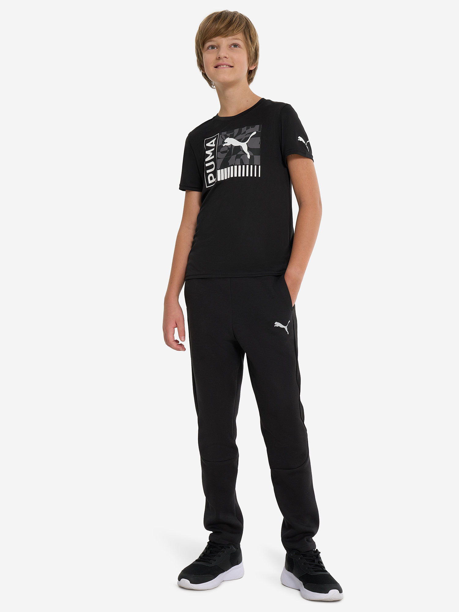 фото Футболка для мальчиков puma fit, черный