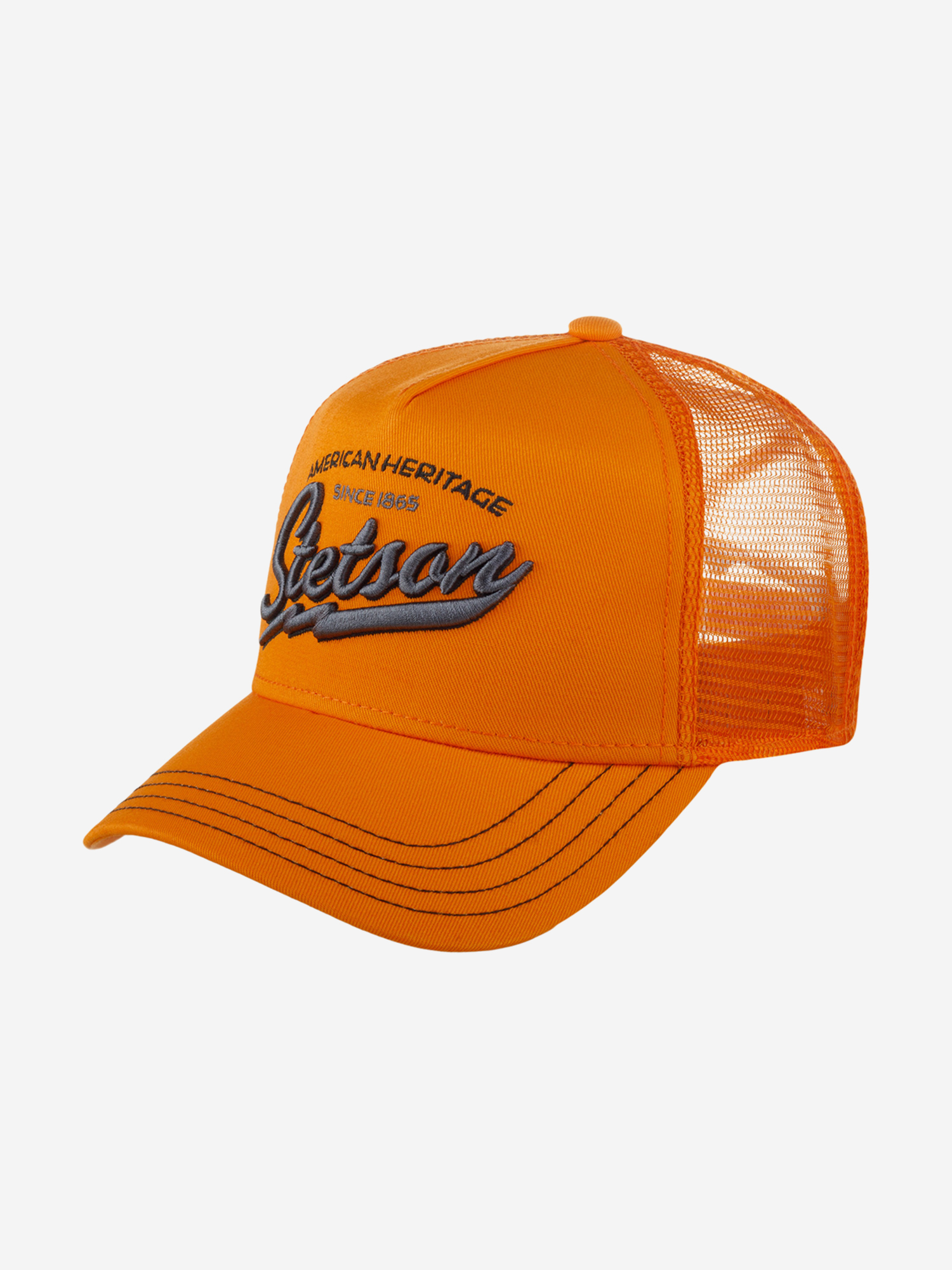 Бейсболка с сеточкой STETSON 7751171 TRUCKER CAP AMERICAN HERITAGE CLASSIC (оранжевый), Оранжевый