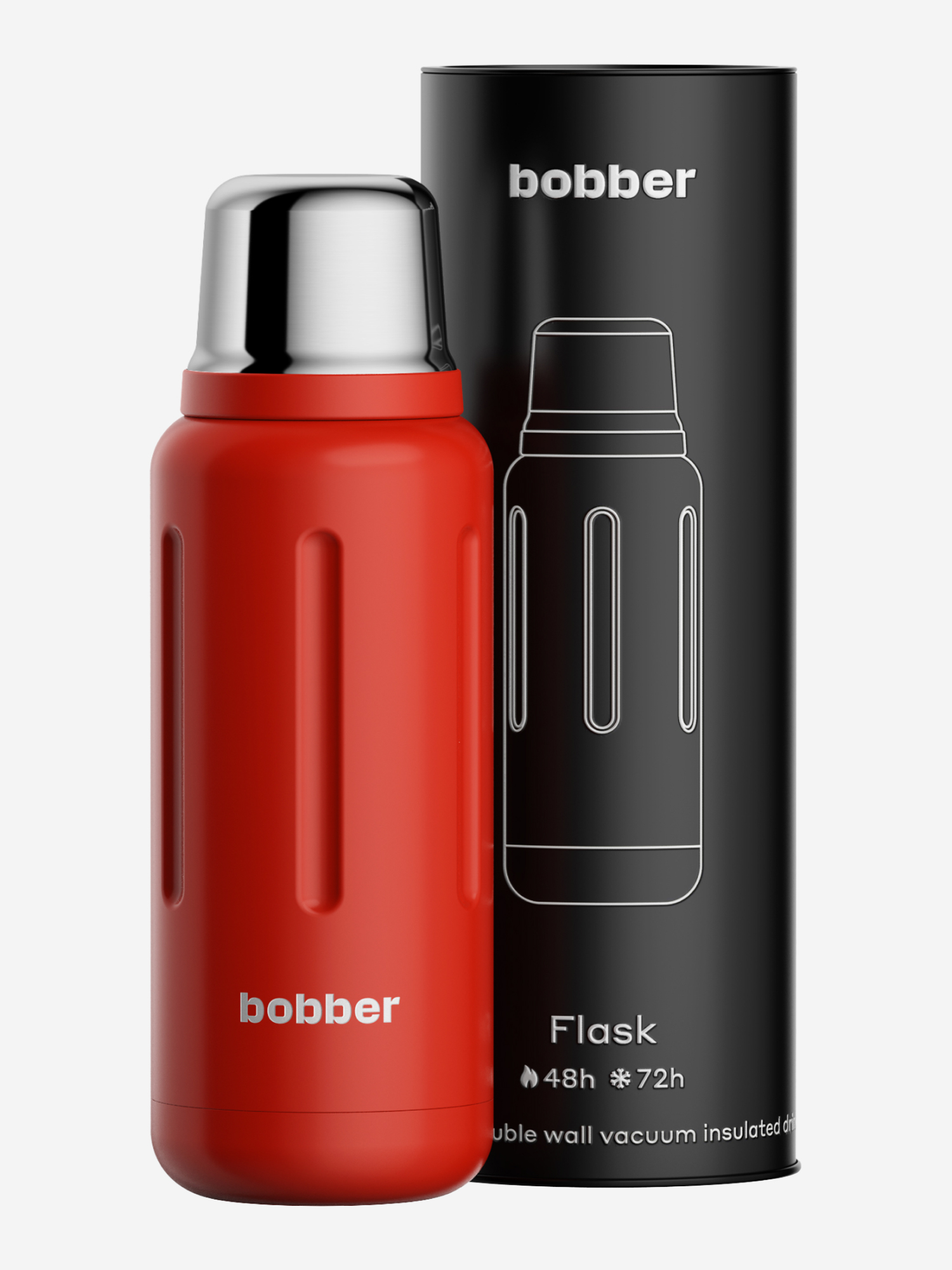 Изображение товара Вакуумный термос для напитков BOBBER Flask 770 мл, тепло до 36 часов, красный