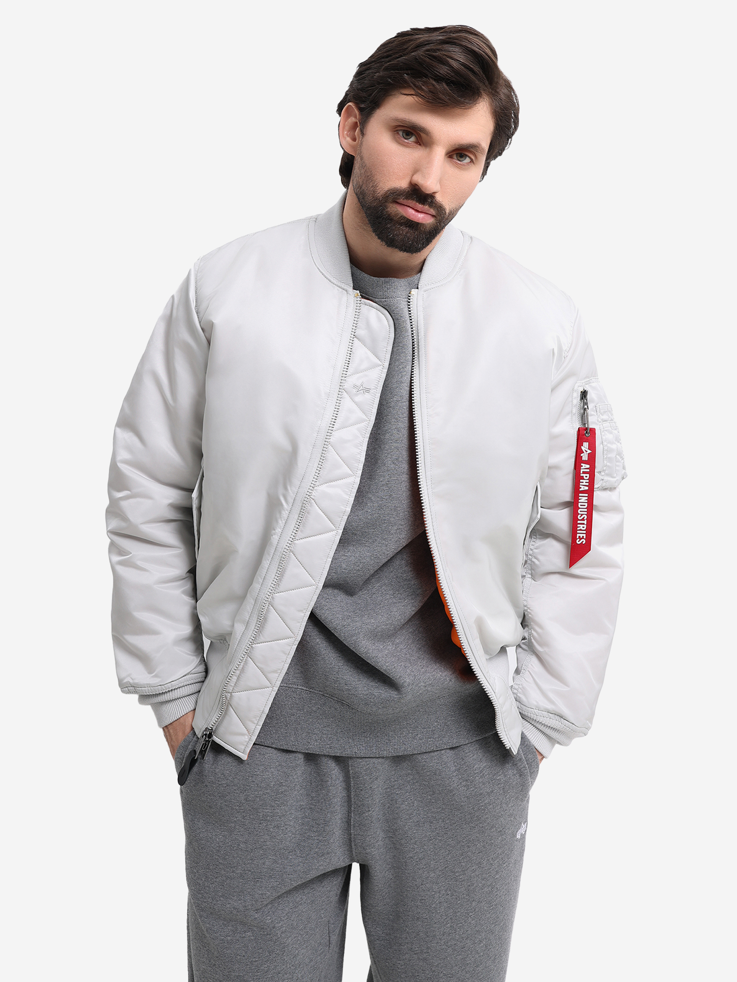 

Бомбер утепленный мужской MA-1 Alpha Industries, Серый