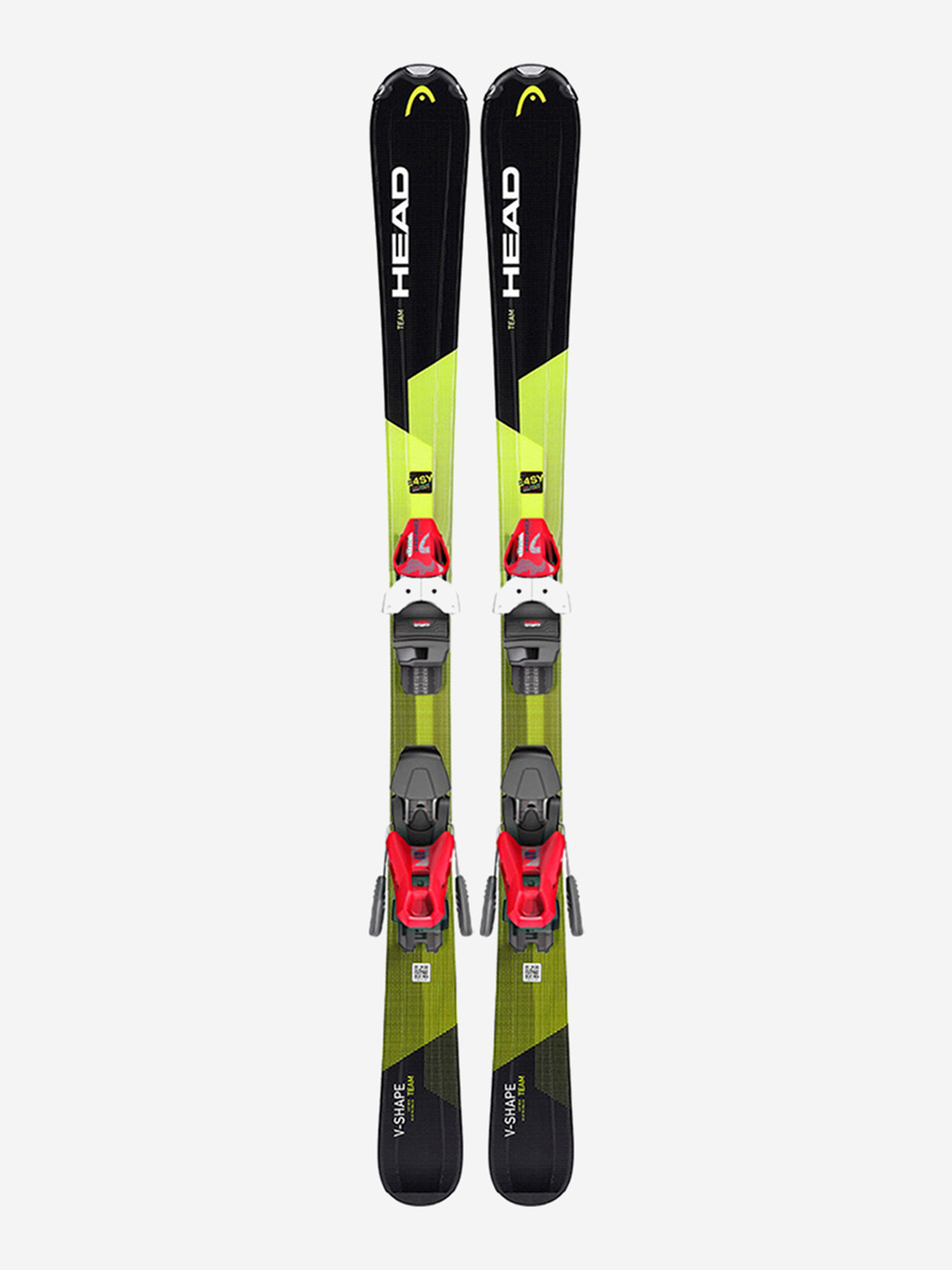 

Горные лыжи с креплениями Head V-Shape Team Easy + JRS 4.5 Black/Yellow (67-107) 21/22, Черный