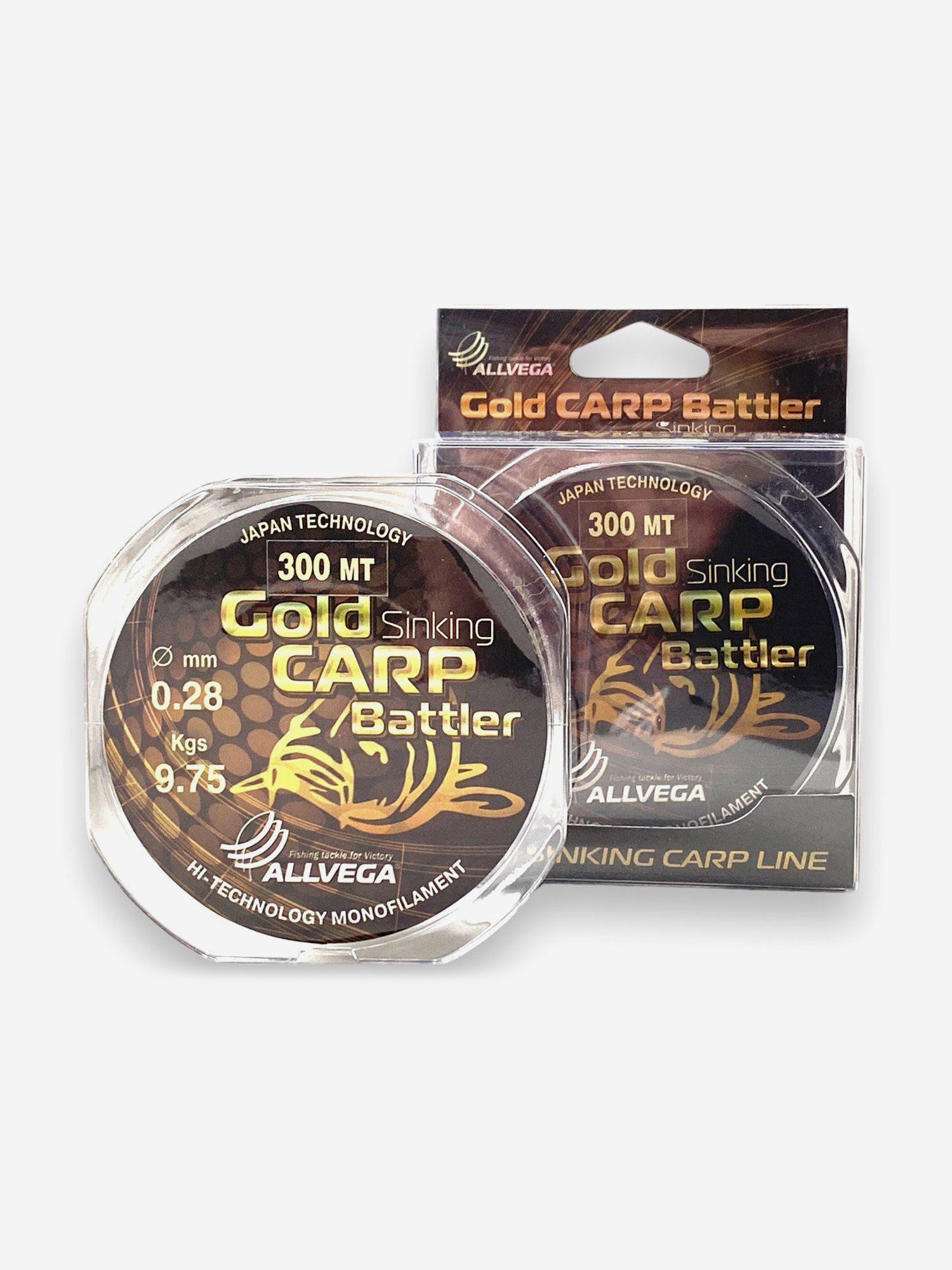 

Леска для ловли карпа ALLVEGA "Gold Carp Battler" 300м 0,28мм (9,75кг) коричневая, тонущая, Коричневый