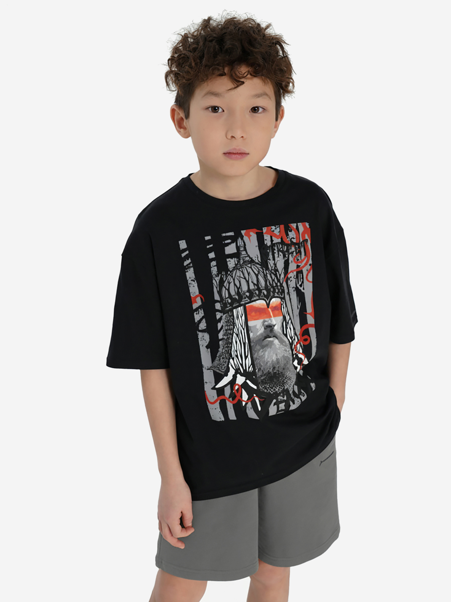 Футболка для мальчиков оверсайз Demix, черный, арт. 142260dmx-99