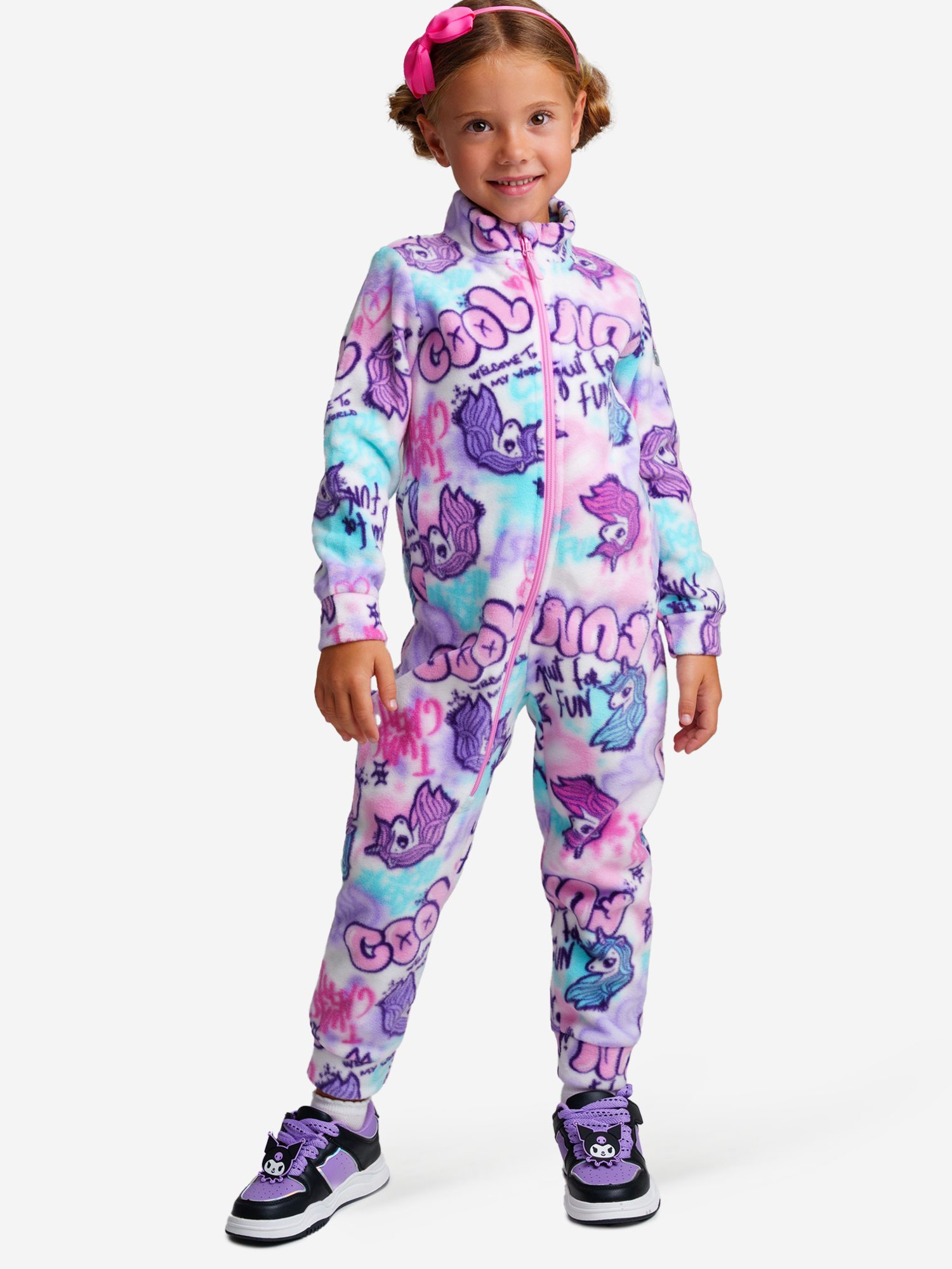 Изображение товара Комбинезон флисовый для девочек PlayToday зимний демисезонный тепло мягкий