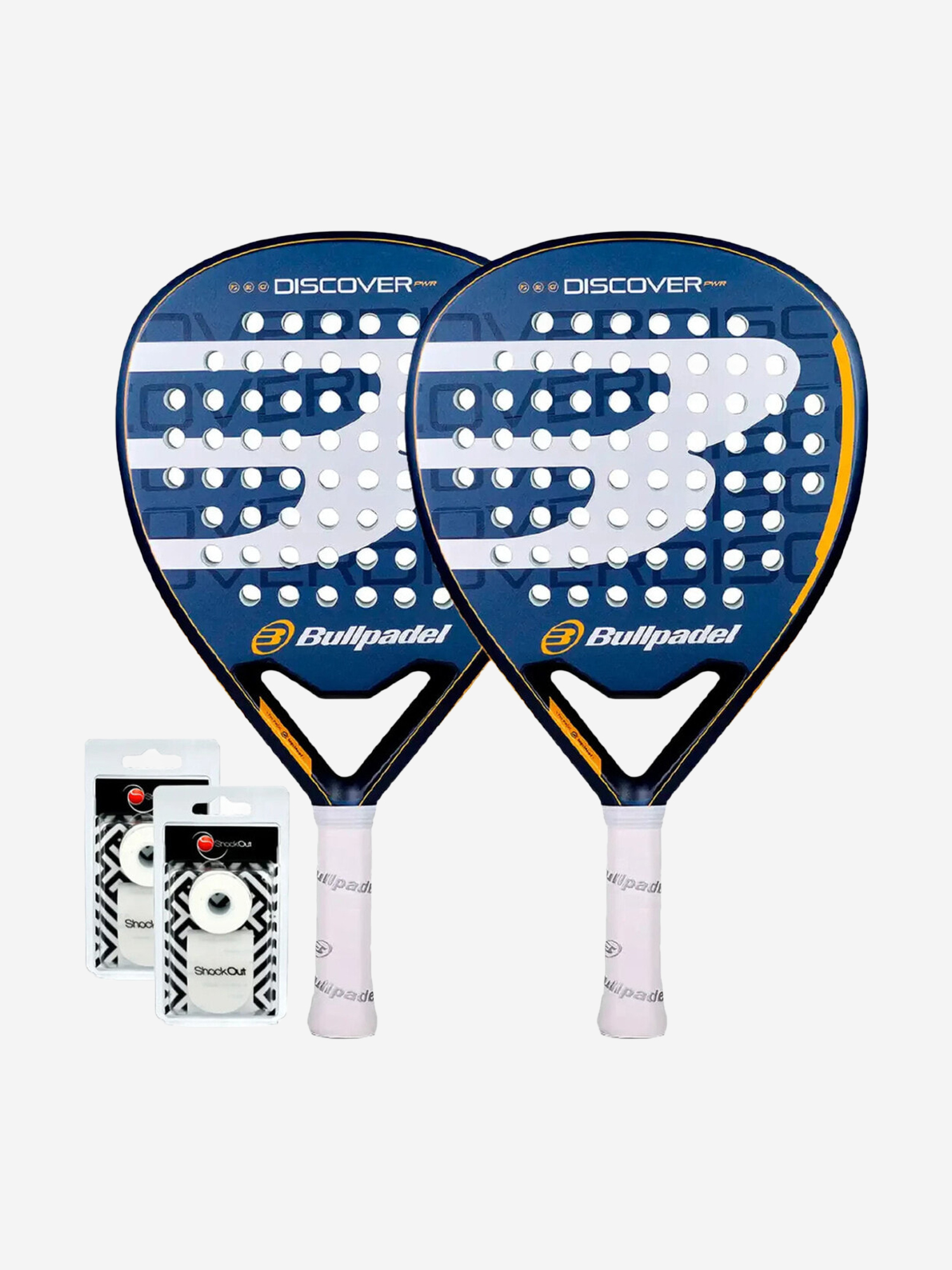 Изображение товара Набор ракеток для падела BULLPADEL Discover PwR 2 шт., синяя, начальный уровень Изображение товара Набор ракеток для падела BULLPADEL Discover PwR 2 шт., синяя, начальный уровень