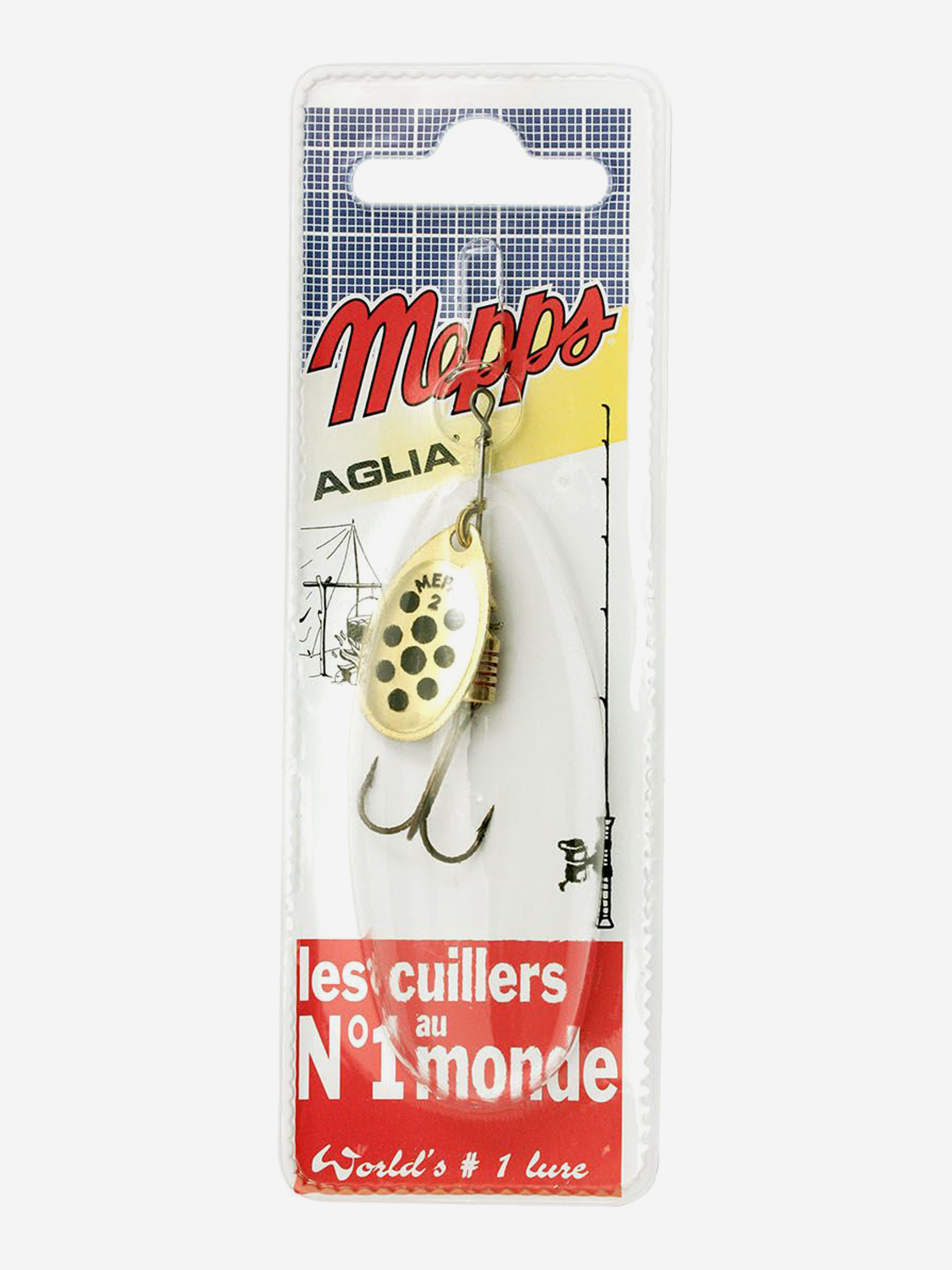 

Блесна вращающаяся MEPPS "Aglia PTS Noirs OR" №2 (4,5г) блистер, Золотой