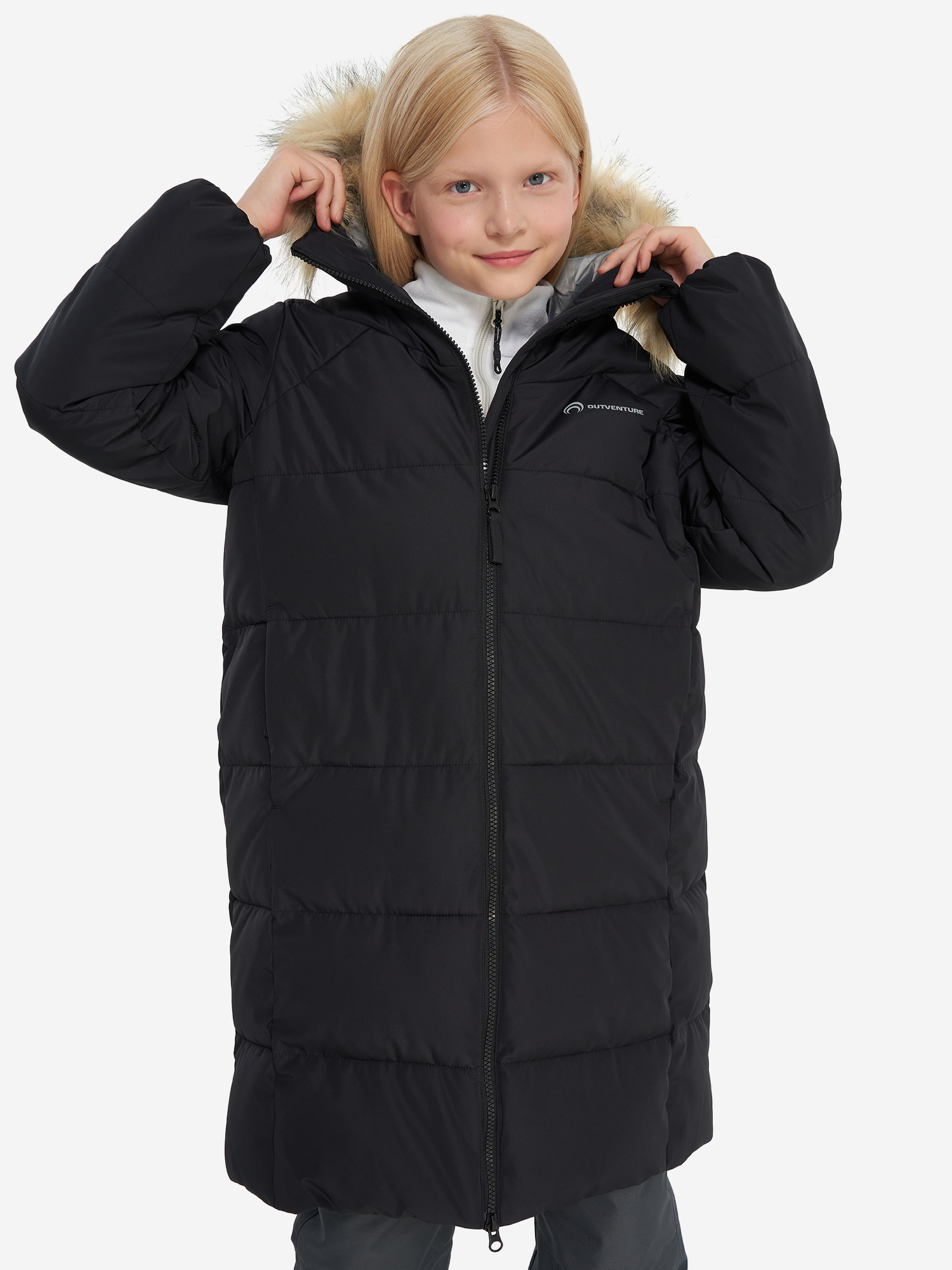 

Пальто утепленное для девочек Outventure, Черный