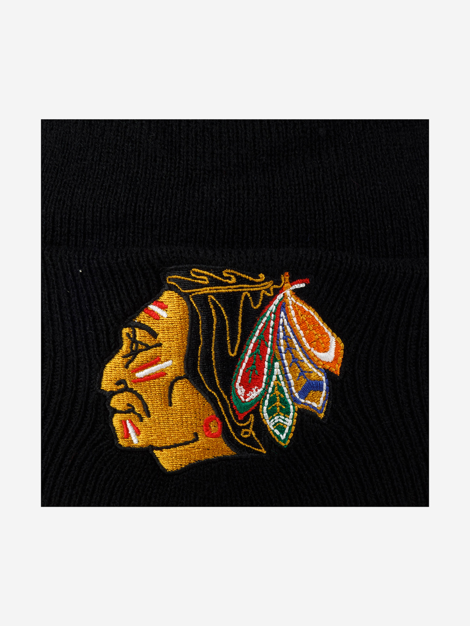 Шапка с отворотом MITCHELL NESS EU175-TEAMTALK-BLK Chicago Blackhawks NHL (черный), Черный 58-942XDOXM4K-09, размер Без размера - фото 4