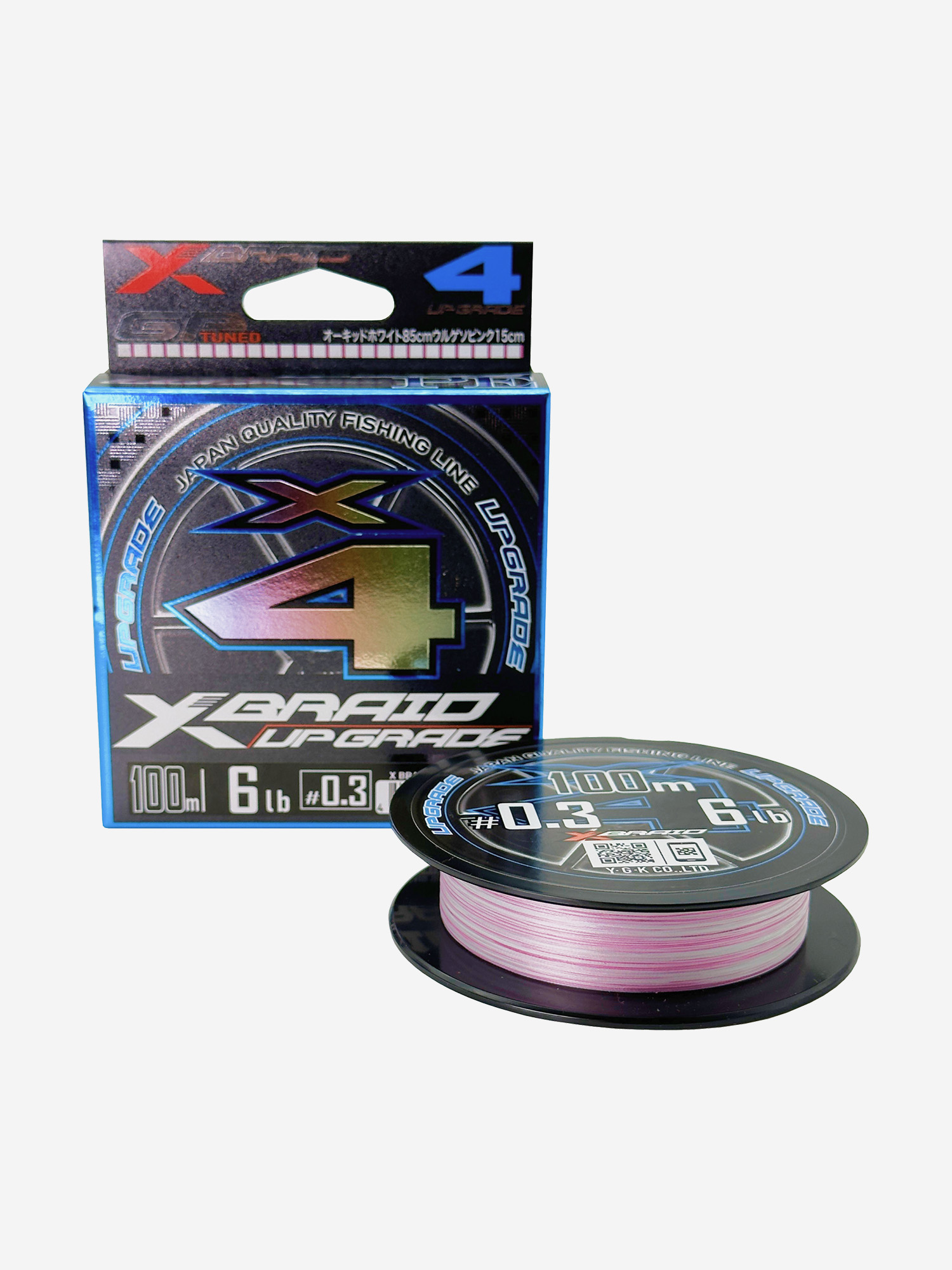 

Шнур YGK X-Braid Upgrade X4 100м White Pink #0.3, 0.090мм, 6lb, 2.7кг, Розовый