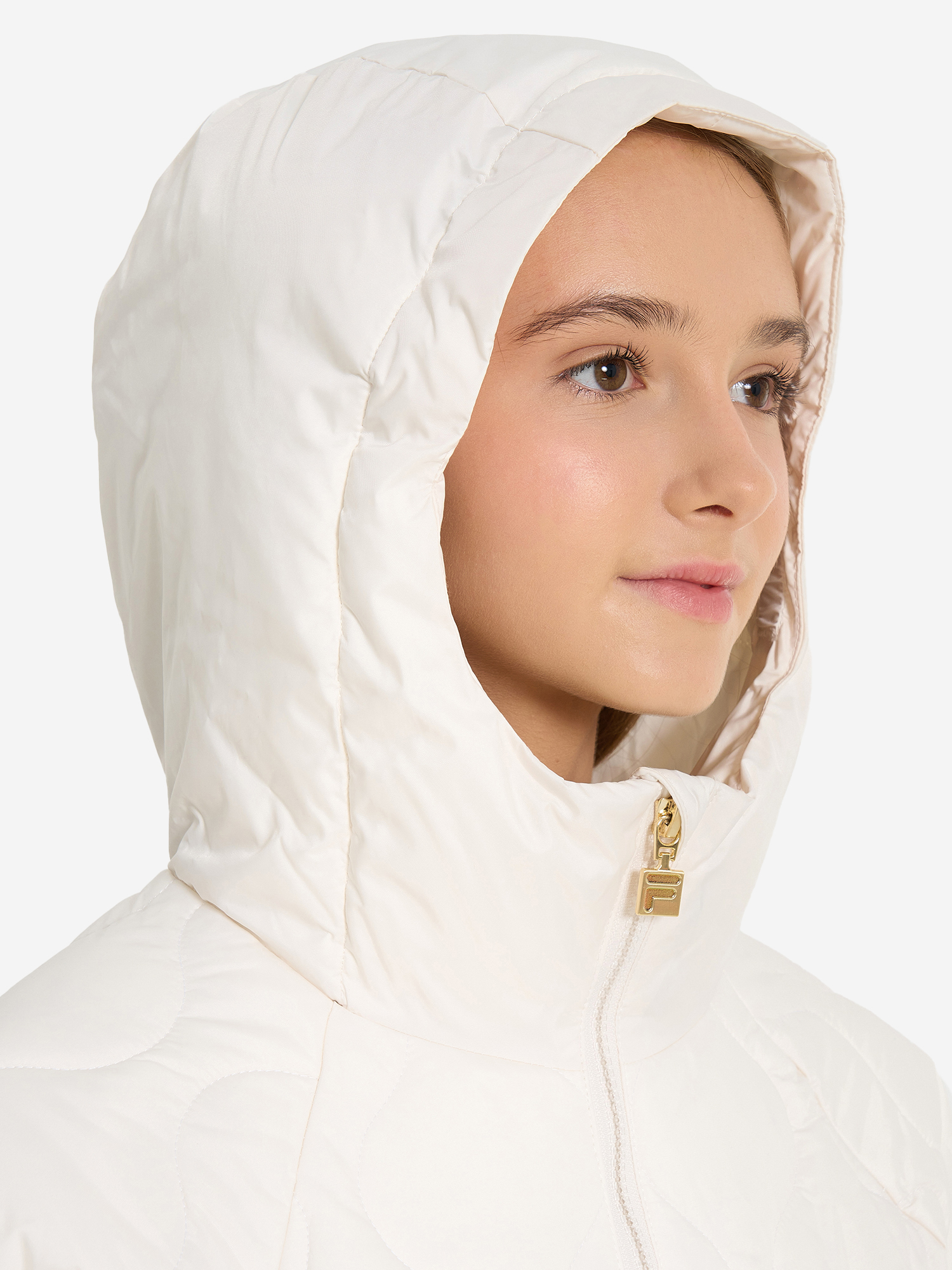 фото Пальто утепленное для девочек fila, бежевый