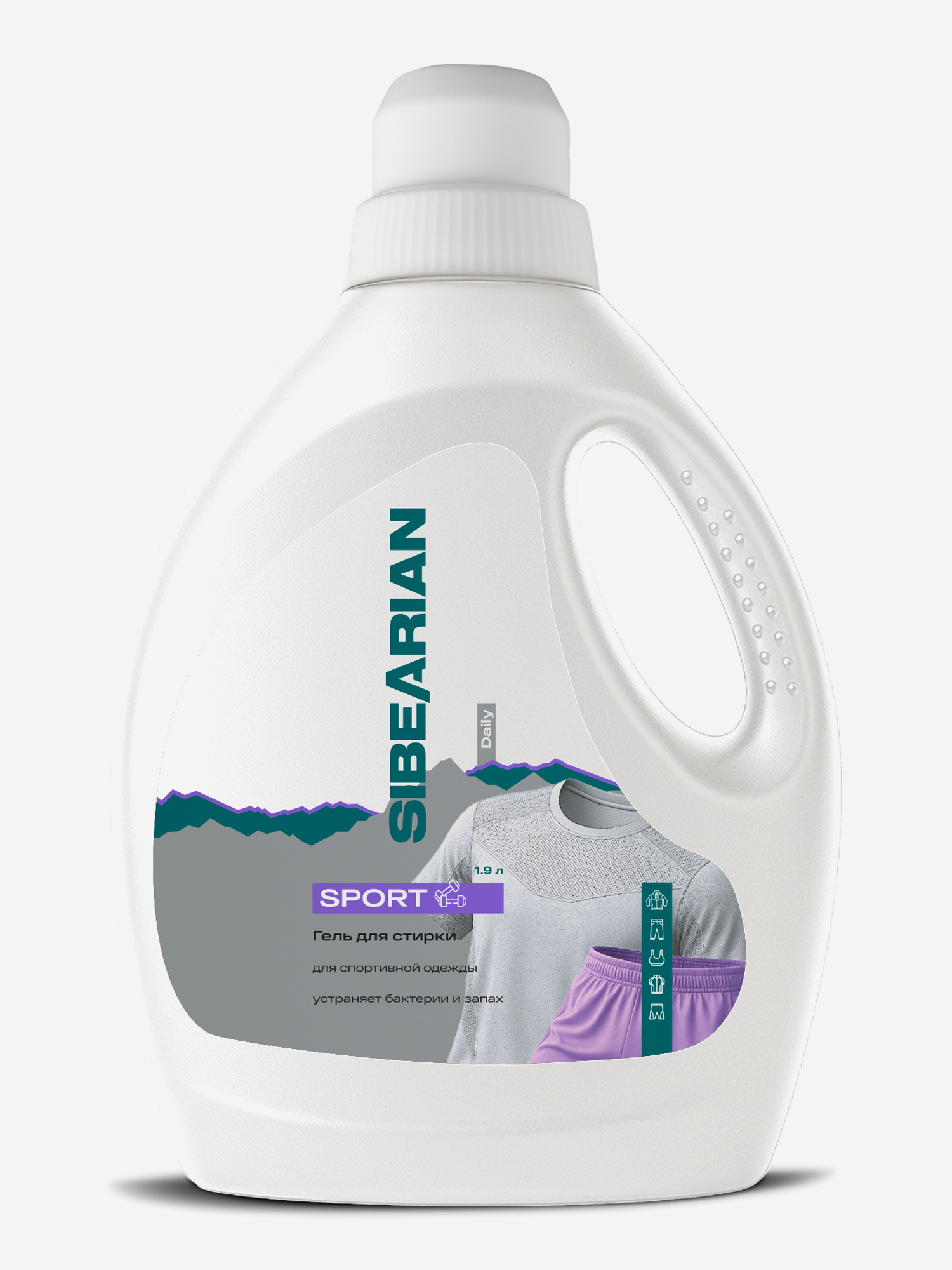 Изображение товара Гель для стирки спортивной одежды и вещей против запаха пота SIBEARIAN DAILY SPORT 1900 мл