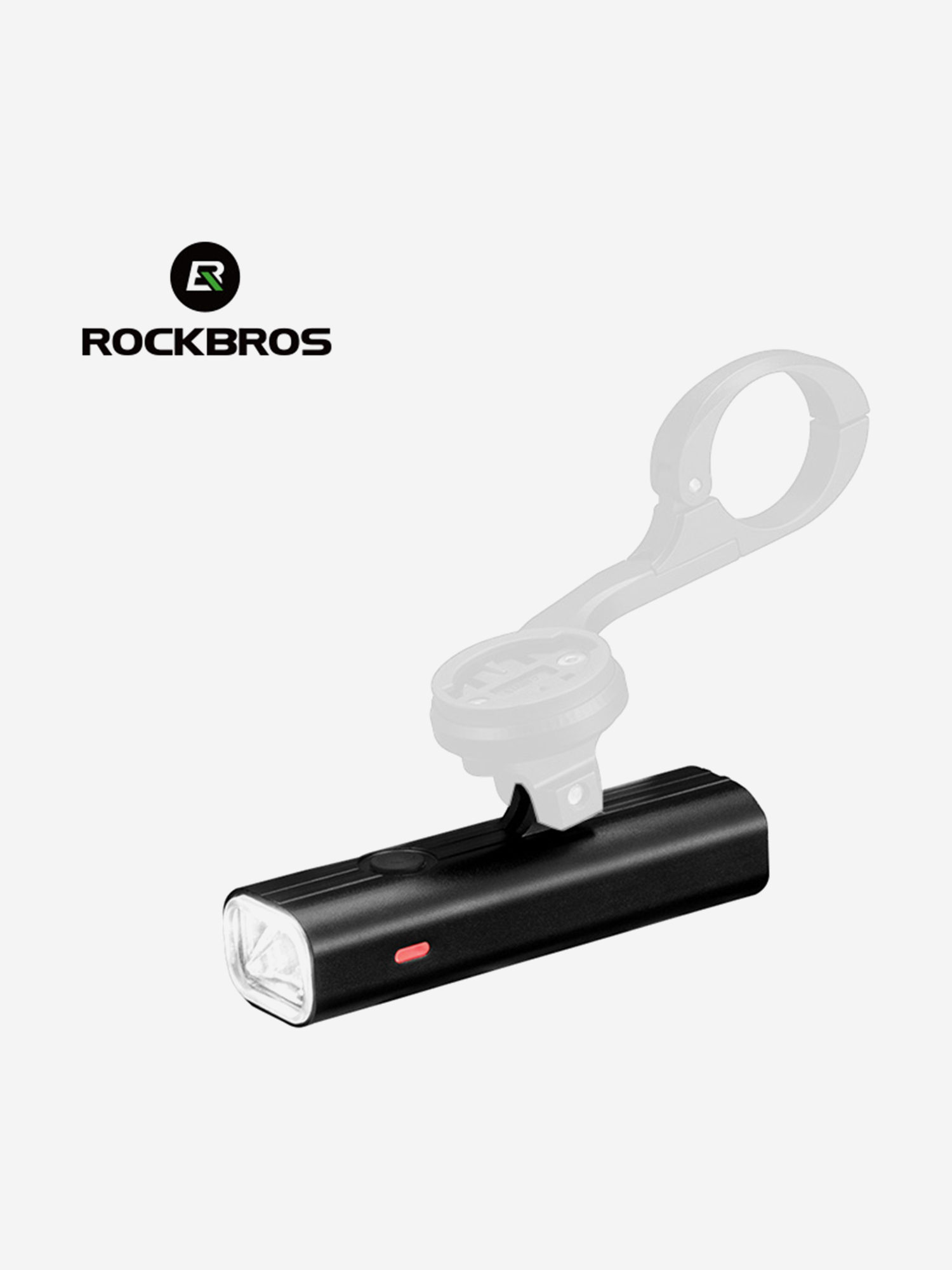 Фонарь передний ROCKBROS 400 люмен под быстросъемное крепление без крепежа Черный 1880₽