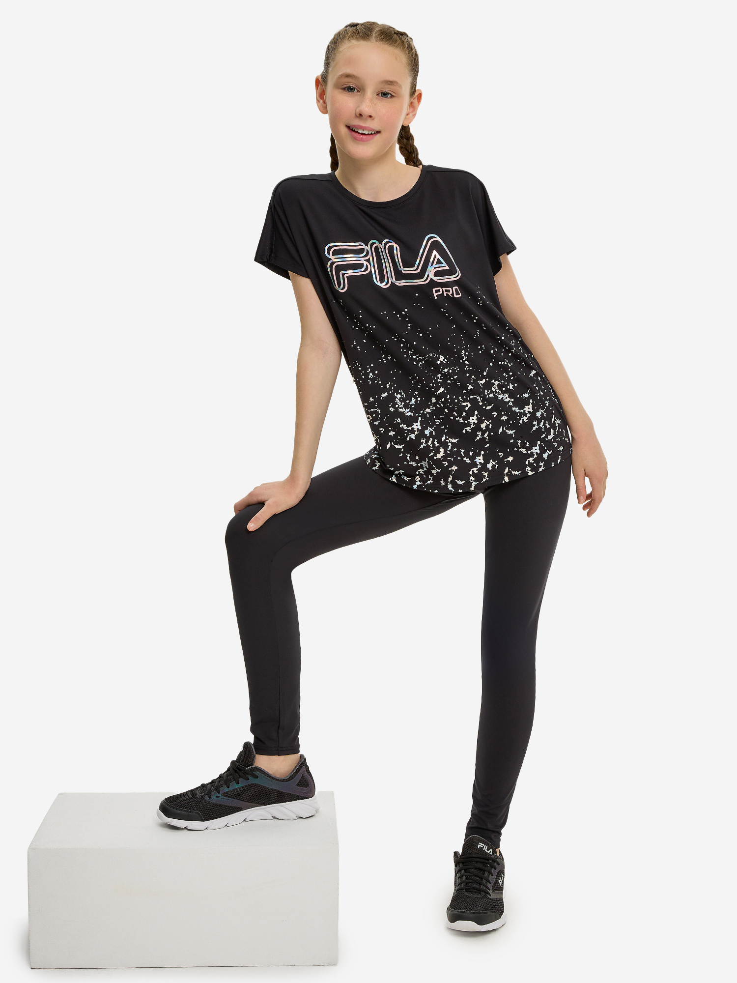 фото Легинсы для девочек fila, черный