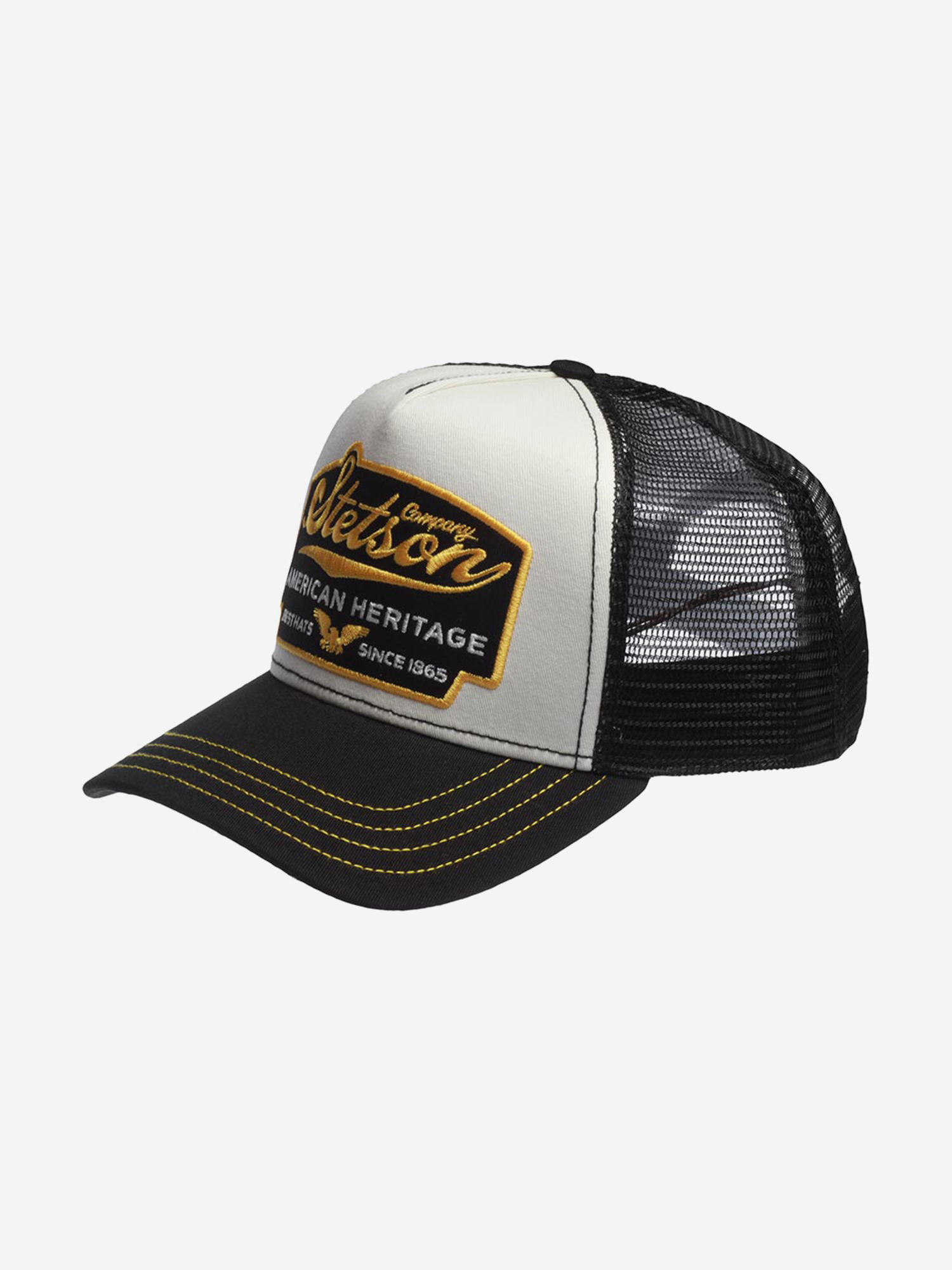 Изображение товара Бейсболка с сеточкой STETSON 7751103 TRUCKER CAP AMERICAN HERITAGE, Черный / белый