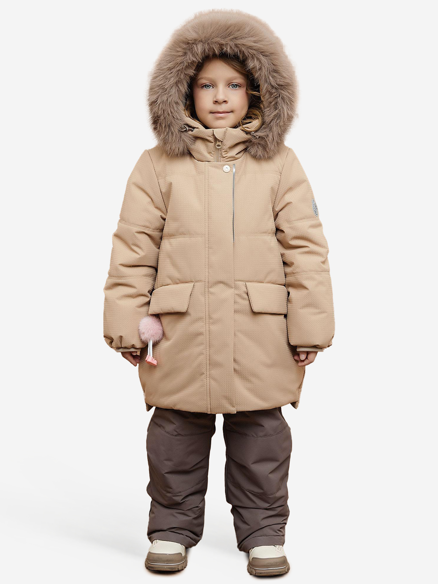 Изображение товара Комплект зимний для девочки Batik Джинни бежевый утеплённый с мембраной