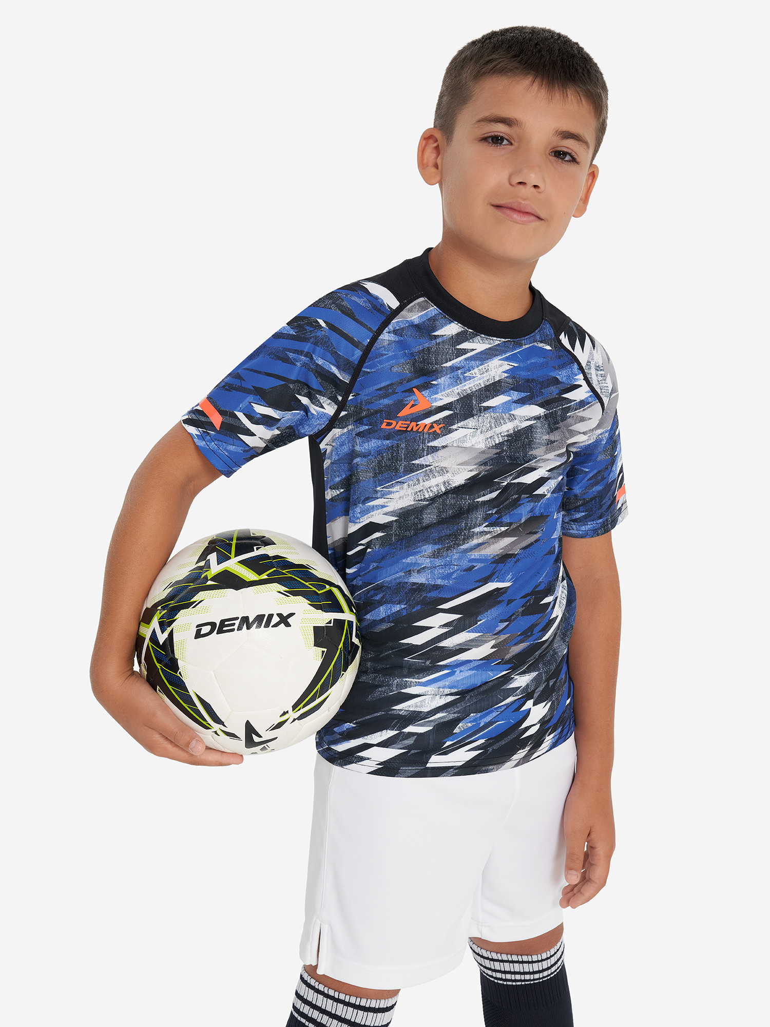 Изображение товара Футболка для мальчиков Demix синяя/серяя