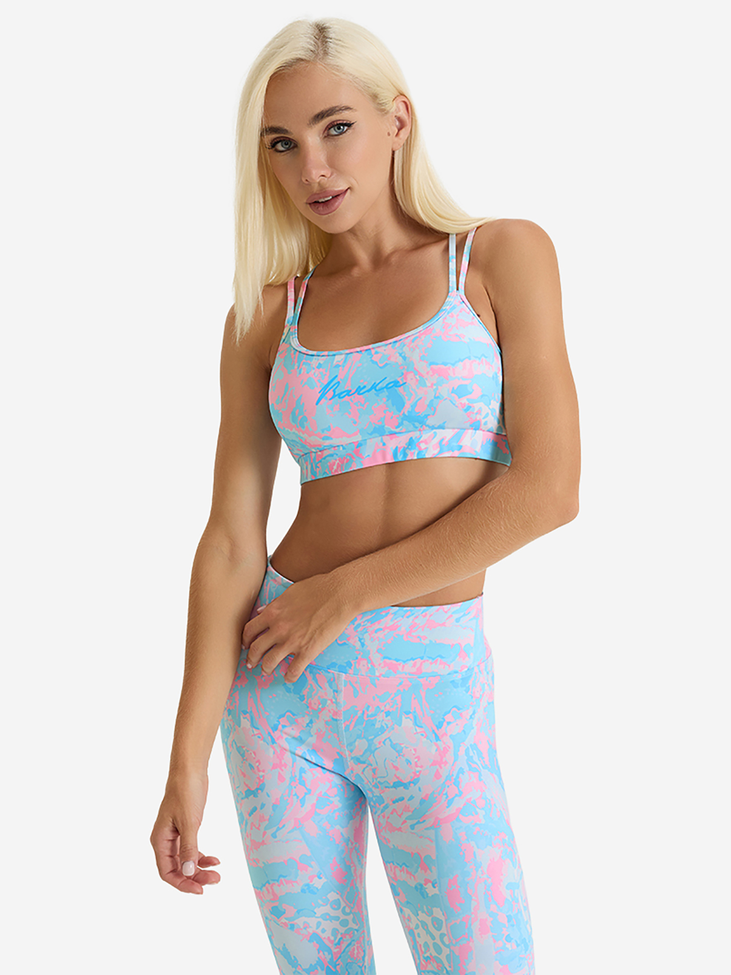 Изображение товара Топ бра женский спортивный BARKA, Белый/Голубой/Розовый