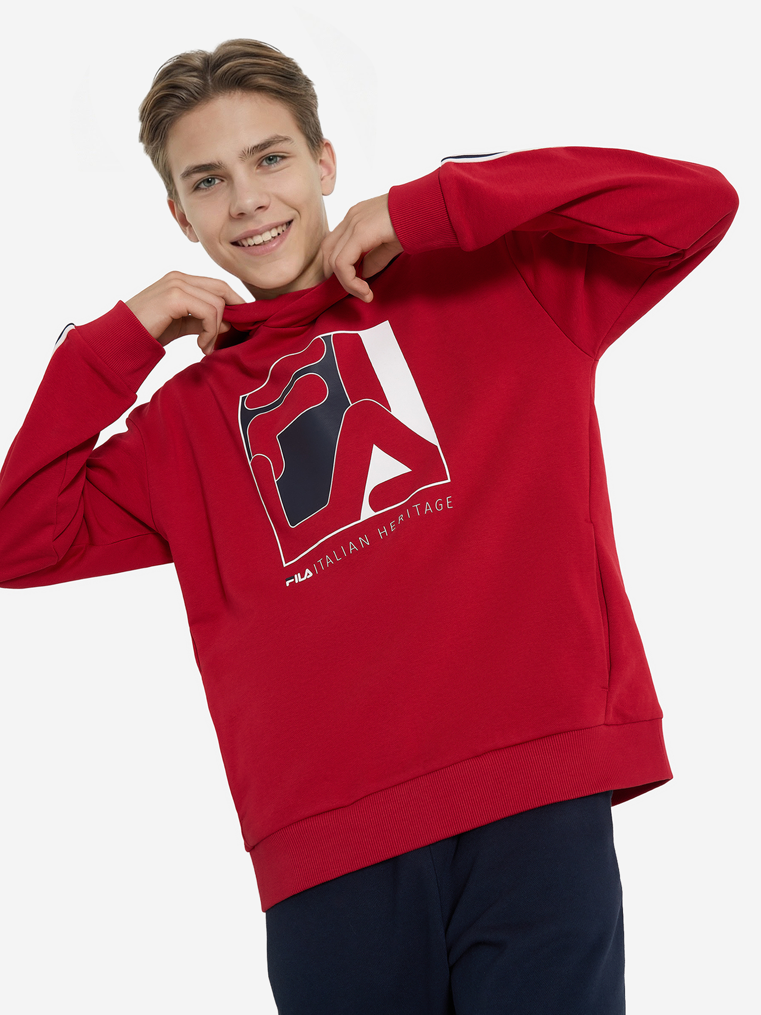 Изображение товара Худи для мальчиков FILA спортивное с капюшоном и принтом