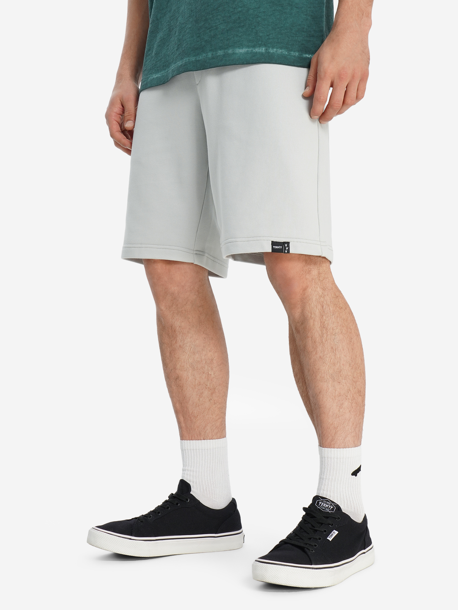 Изображение товара Мужские шорты Termit светло-серого цвета летние с карманами и регулируемым поясом