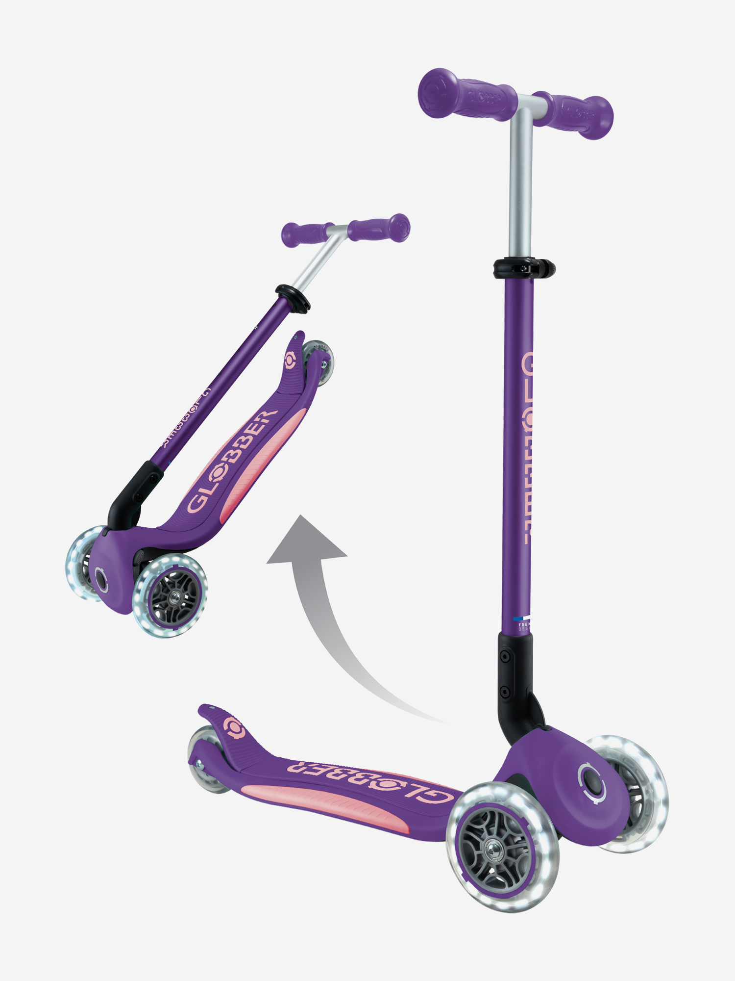 

Самокат Globber PRIMO FOLDABLE PLUS LIGHTS V2, Фиолетовый