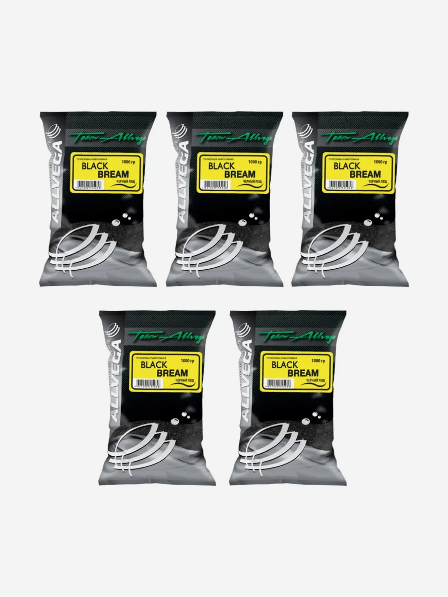 

Прикормка ALLVEGA "Team Allvega Black Bream" 1 кг (ЧЕРНЫЙ ЛЕЩ) 5 пакетов по 1 кг., Черный
