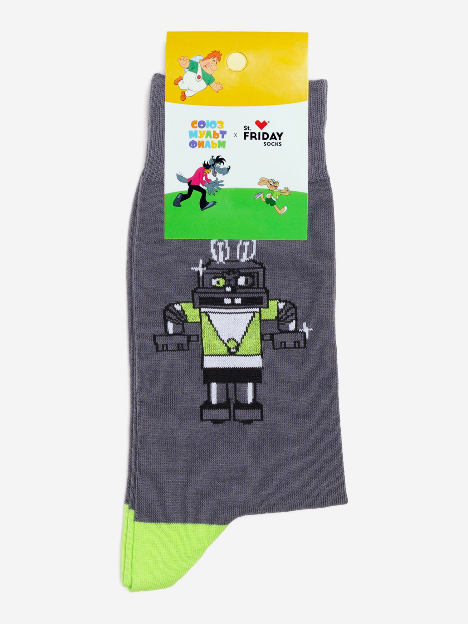

Носки с рисунками St.Friday Socks, Робозаяц, Серый
