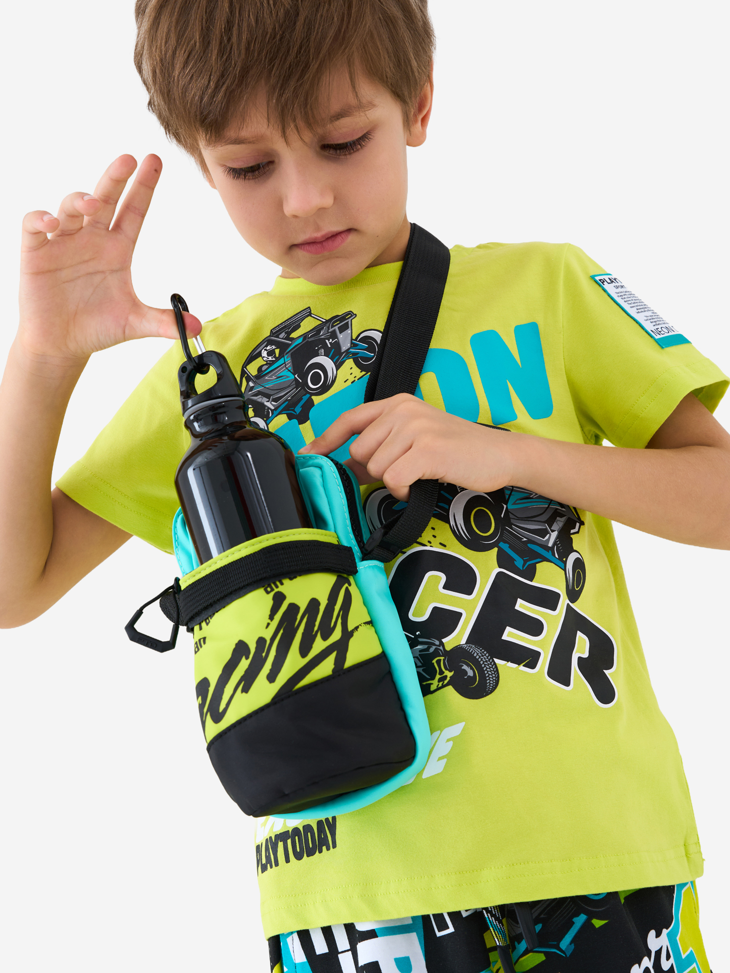 Изображение товара Комплект для мальчиков: сумка, брелок, бутылка для воды PlayToday