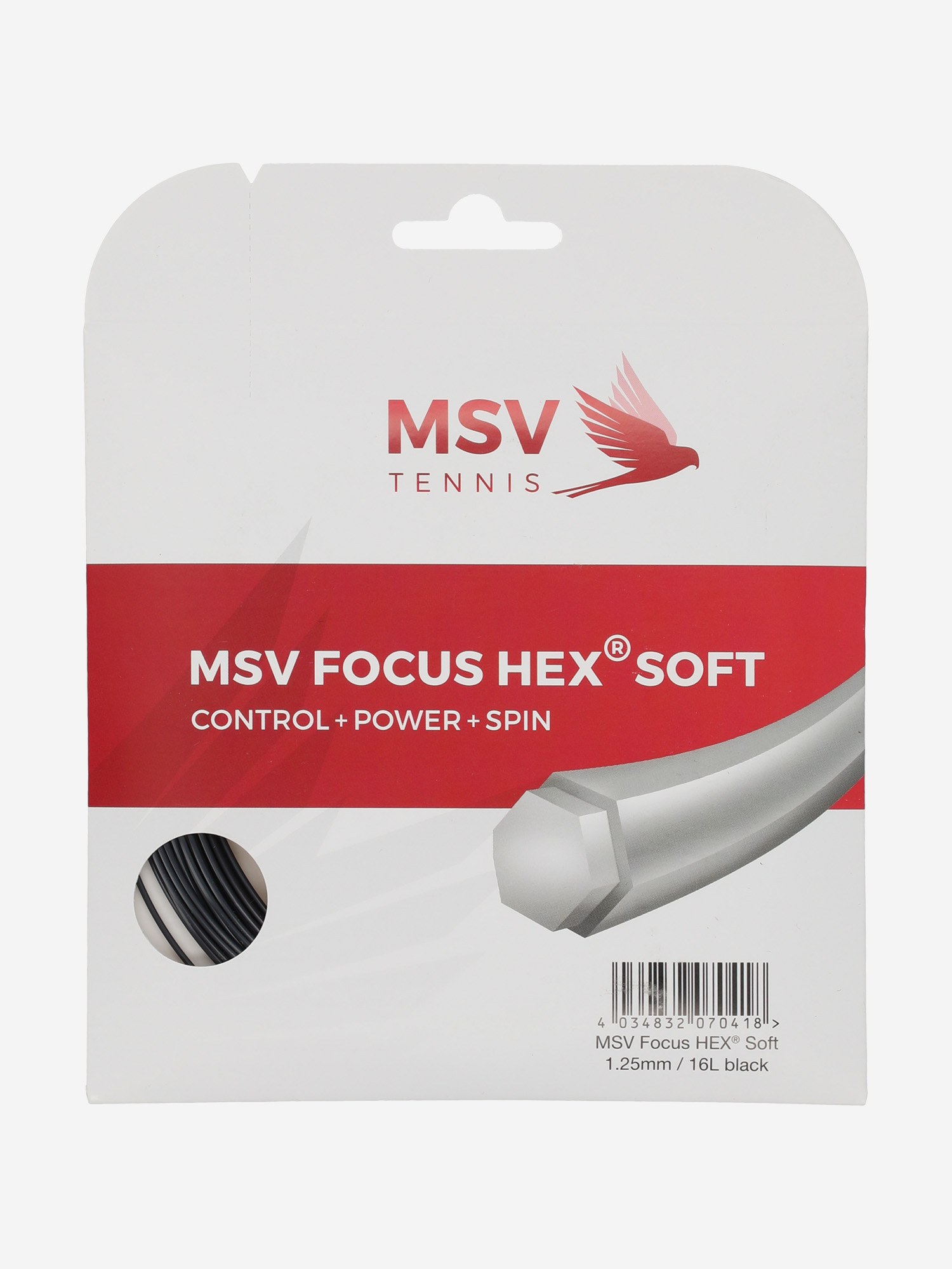 

Струна для большого тенниса MSV Focus Hex Soft, Черный