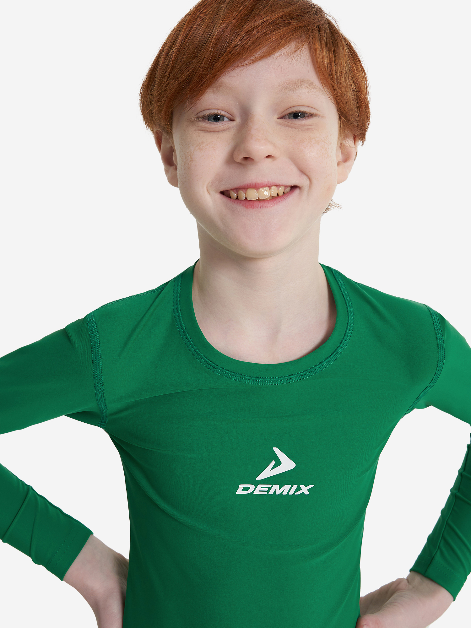 Изображение товара Лонгслив компрессионный для мальчиков Demix Малахитовый футболка с длинным рукавом