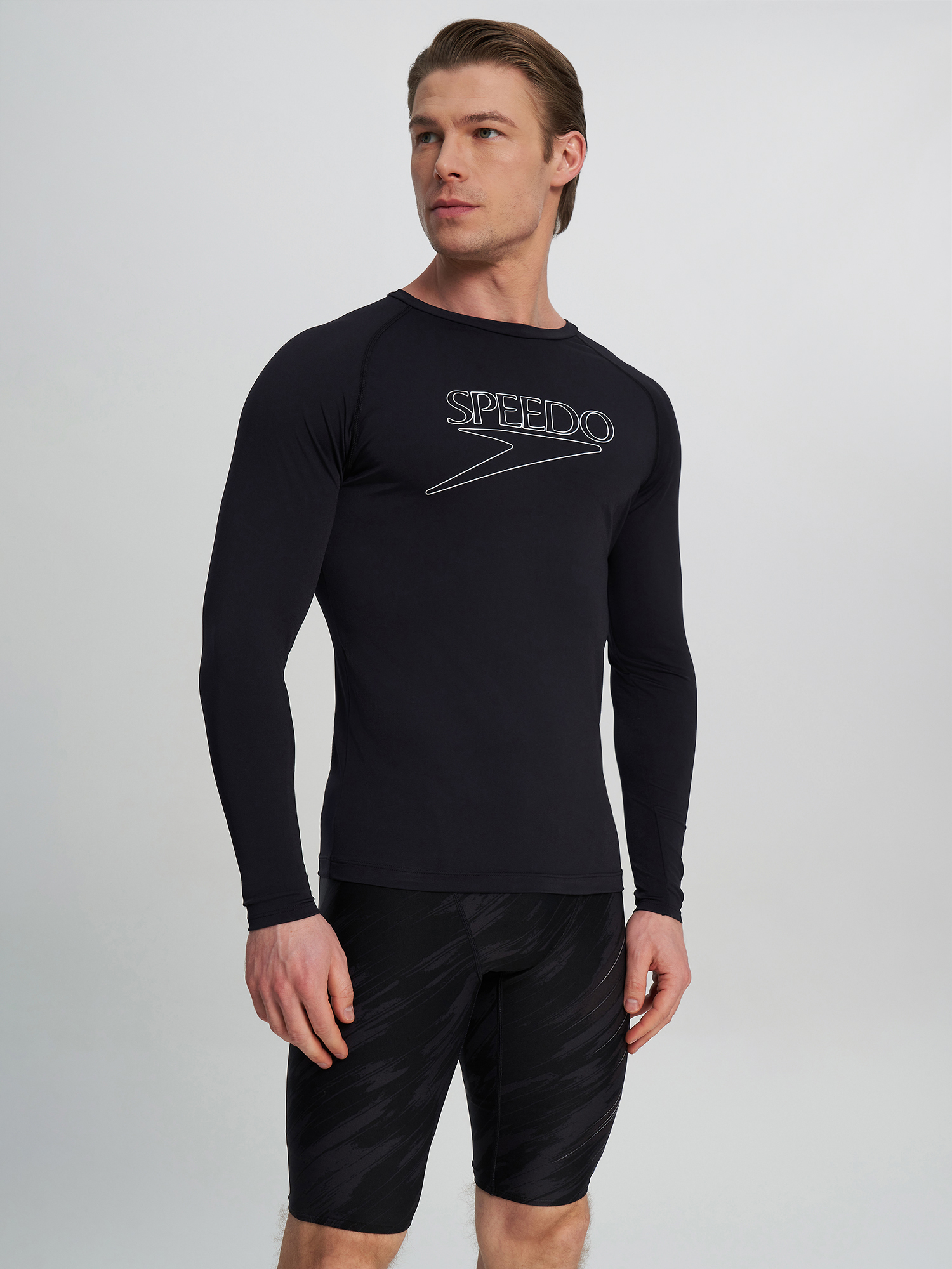 Рашгард мужской Speedo Logo Rash Guard, Черный