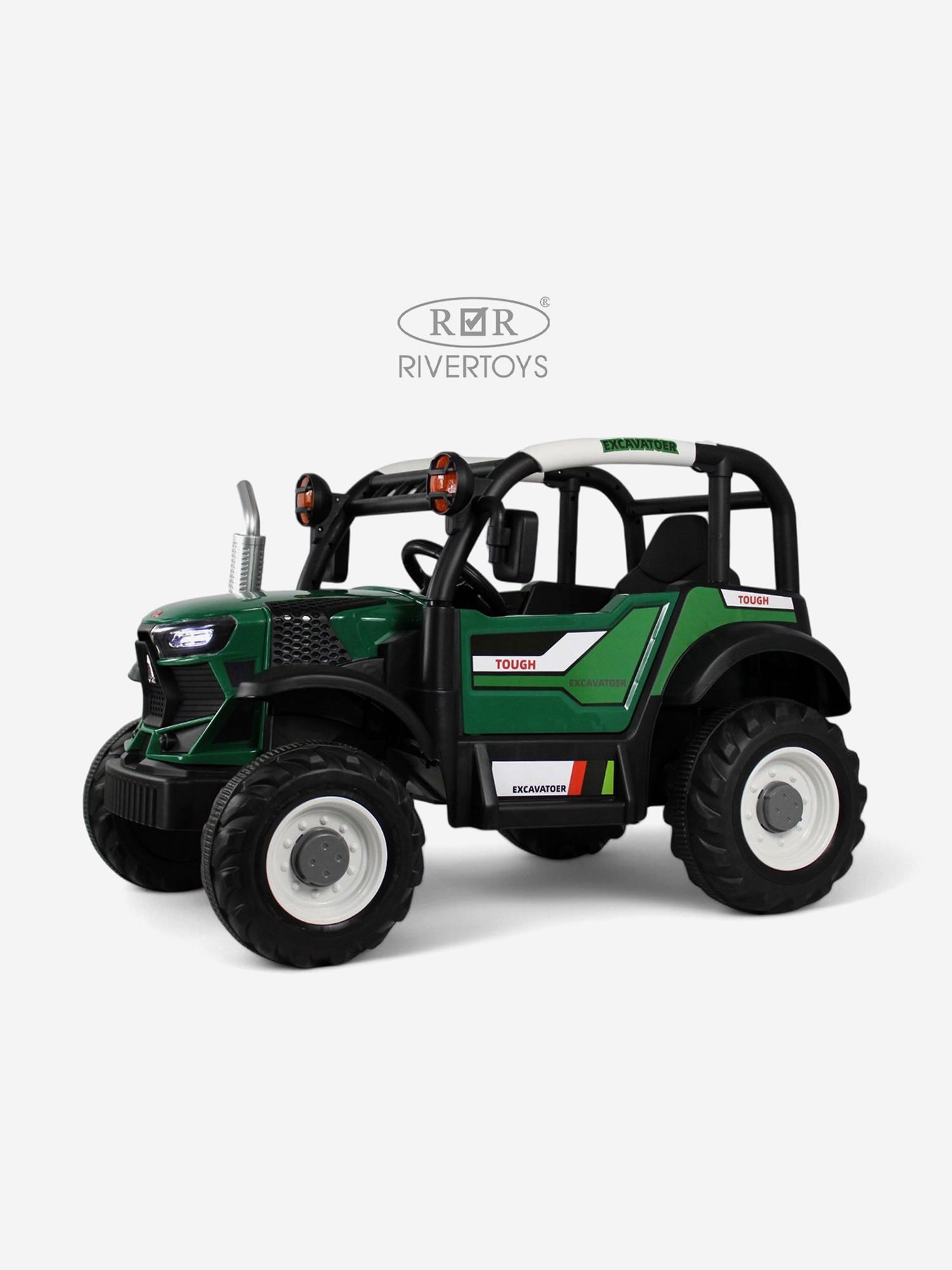 Изображение товара Детская спецтехника электромобиль RIVERTOYS B222CP с аккумулятором, Темно-зеленый