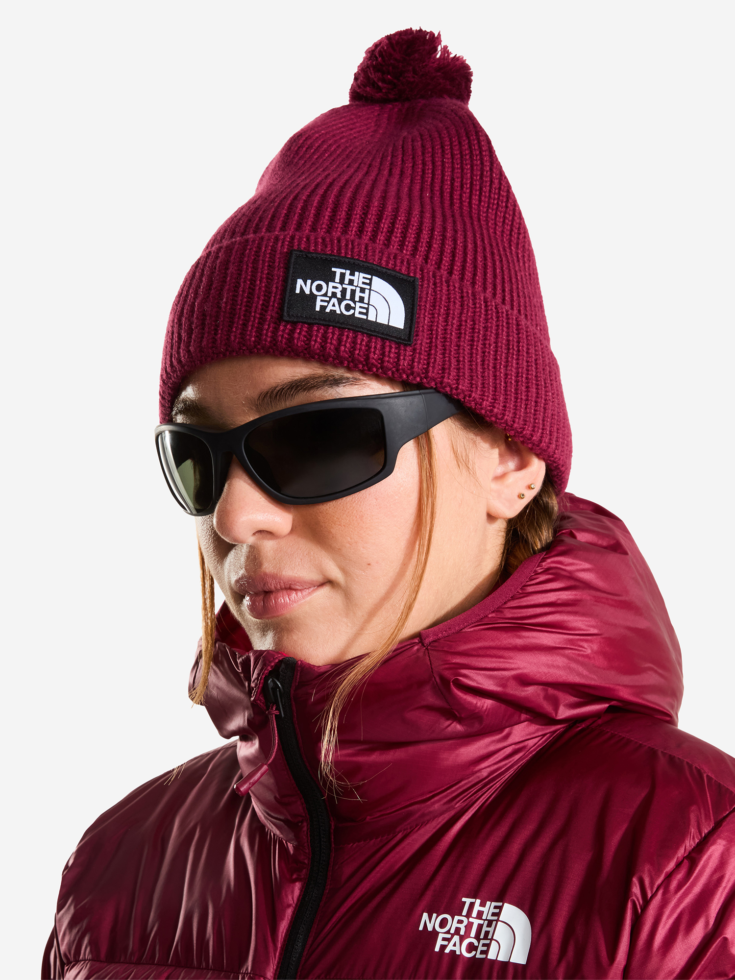 Шапка The North Face Tnf Logo Box Pom Beanie, Красный