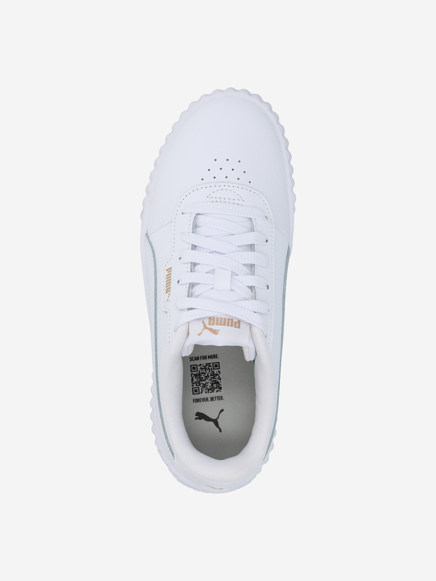 фото Кеды для девочек puma carina 3.0 jr, белый