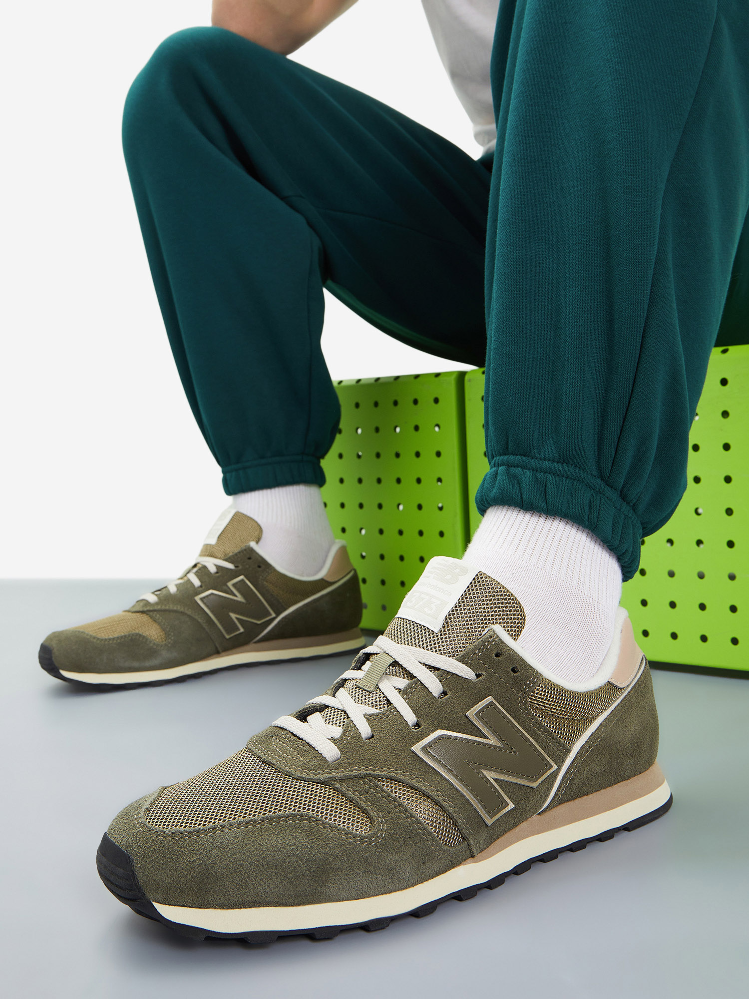 Кроссовки мужские New Balance 373, Зеленый кроссовки new balance 530 зеленый