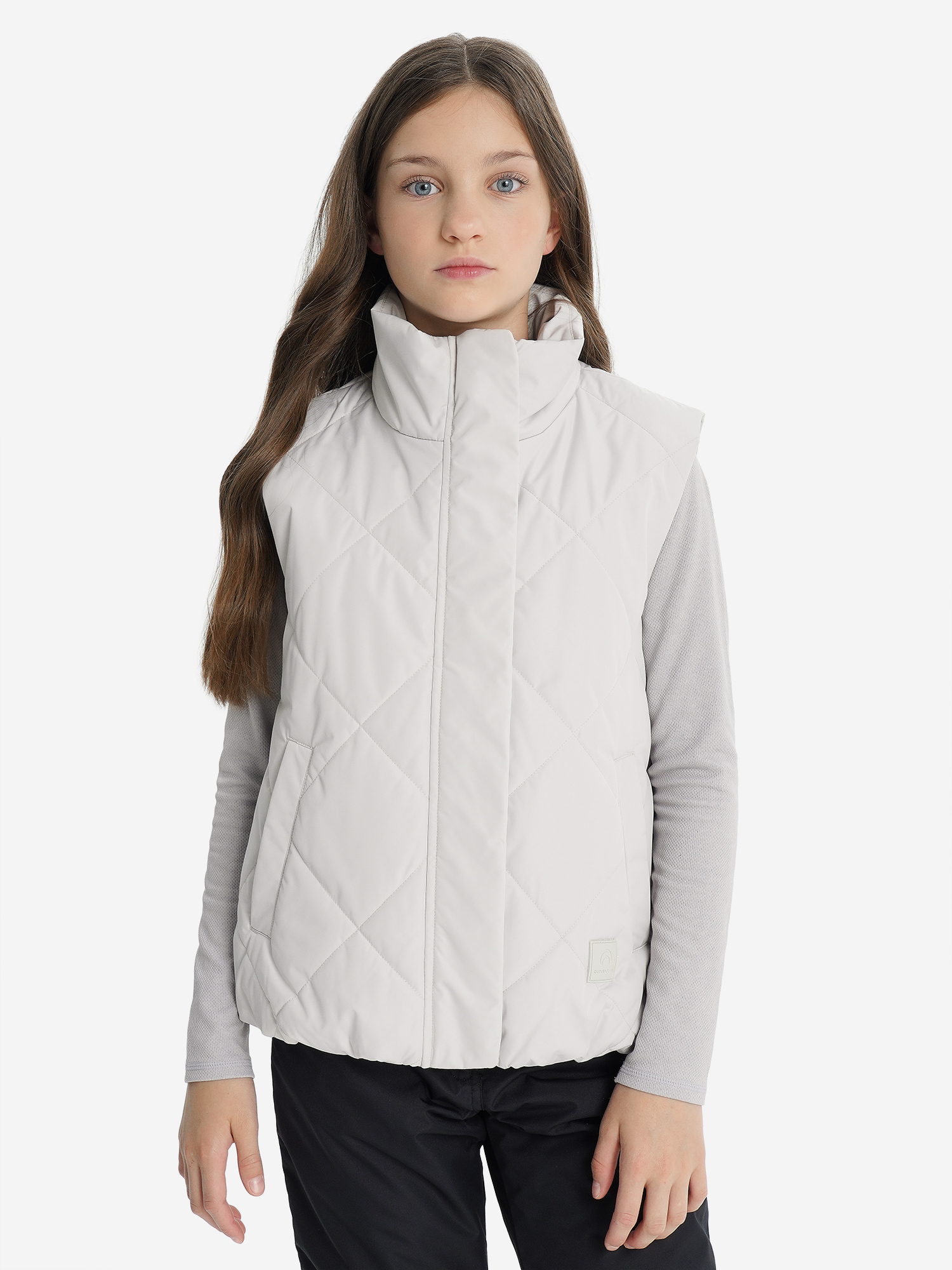Жилет утепленный для девочек Outventure, серый, арт. 28641