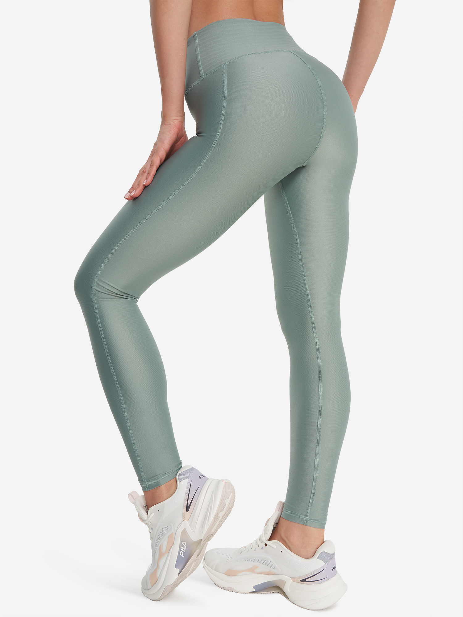 фото Легинсы женские under armour tech hirise, зеленый