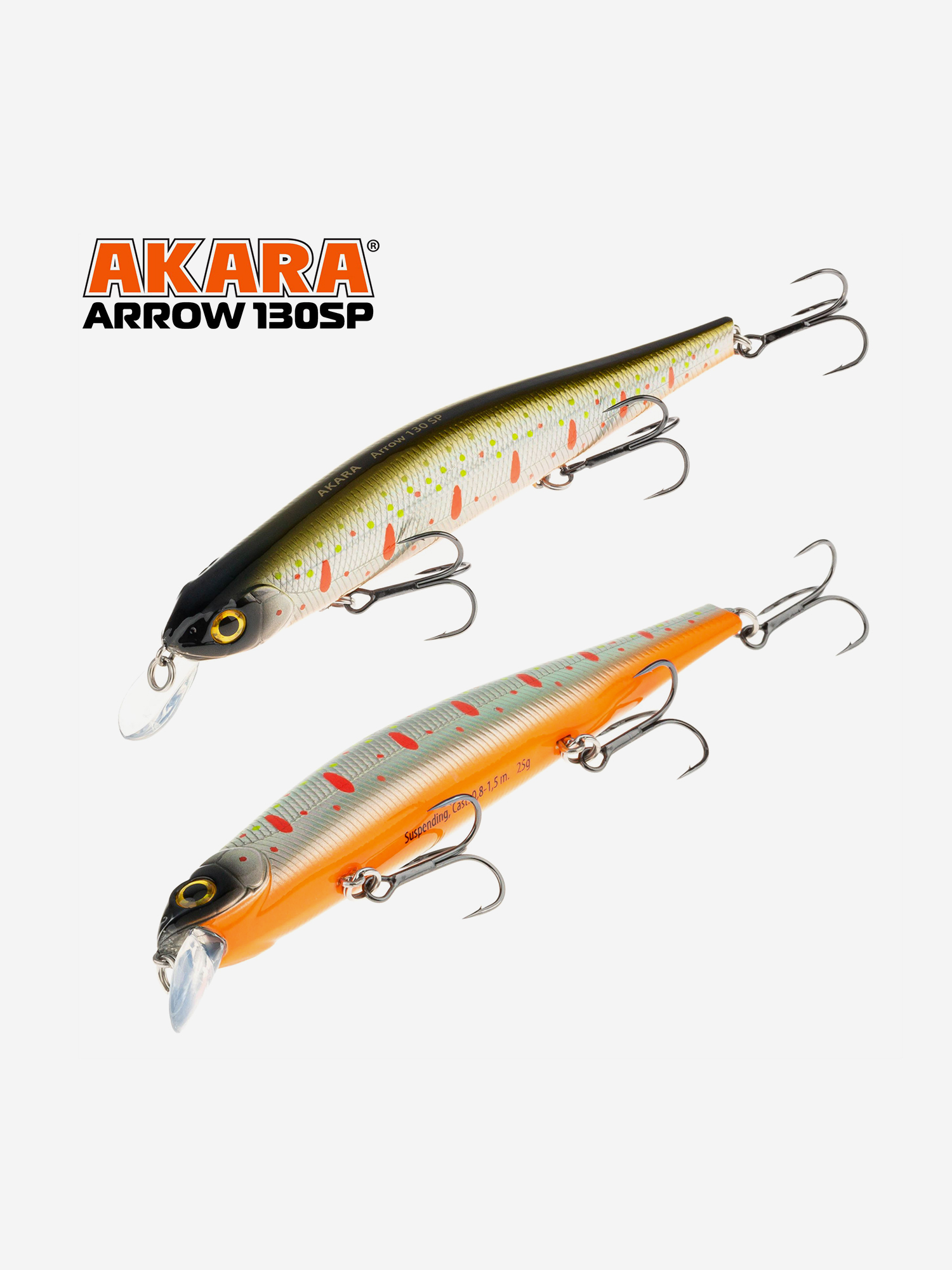 Изображение товара Воблер Akara Arrow 130SP минноу суспендер для щуки и судака, 25 г