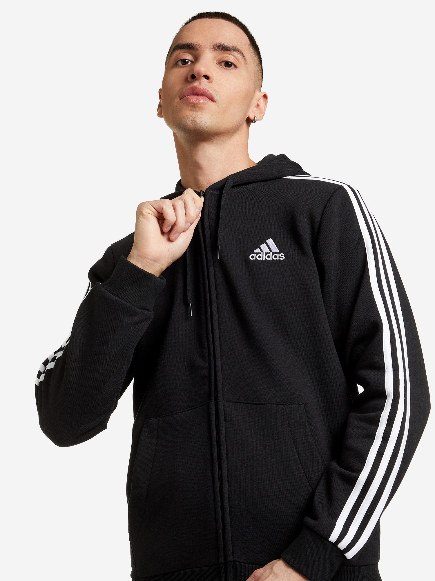 

Толстовка мужская adidas Essentials Fleece 3-Stripes, Черный
