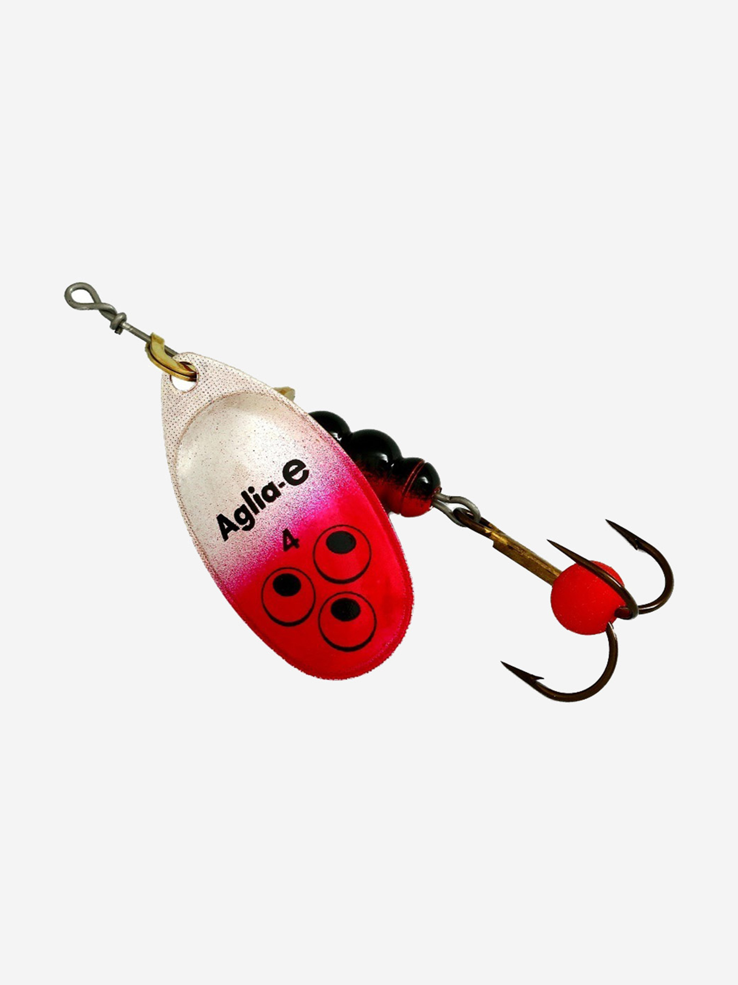 

Блесна для рыбалки вертушка Mepps AGLIA-E  SR S/Red, 1 штука, Серебряный