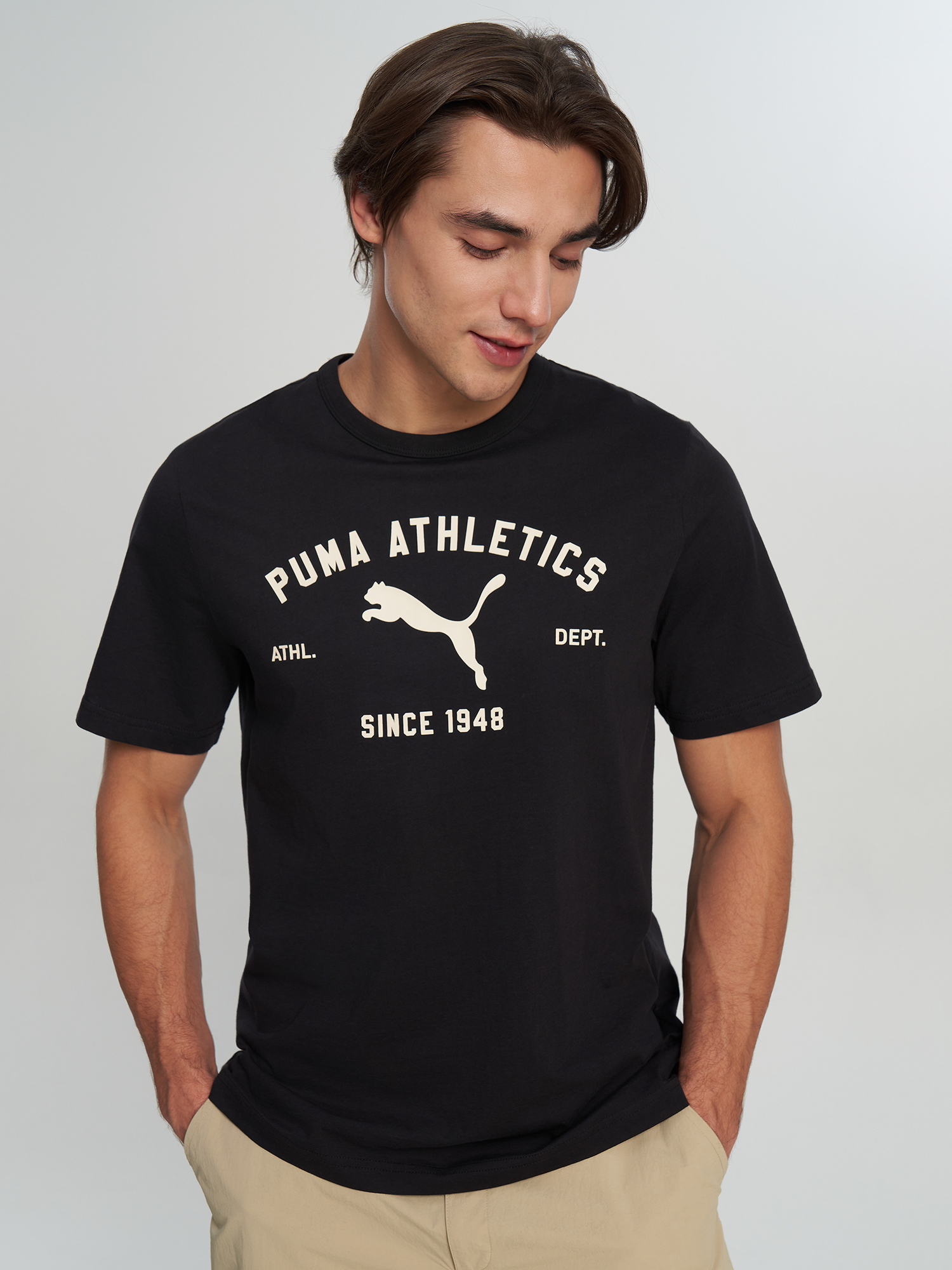 Изображение товара Мужская футболка PUMA с принтом из натурального хлопка