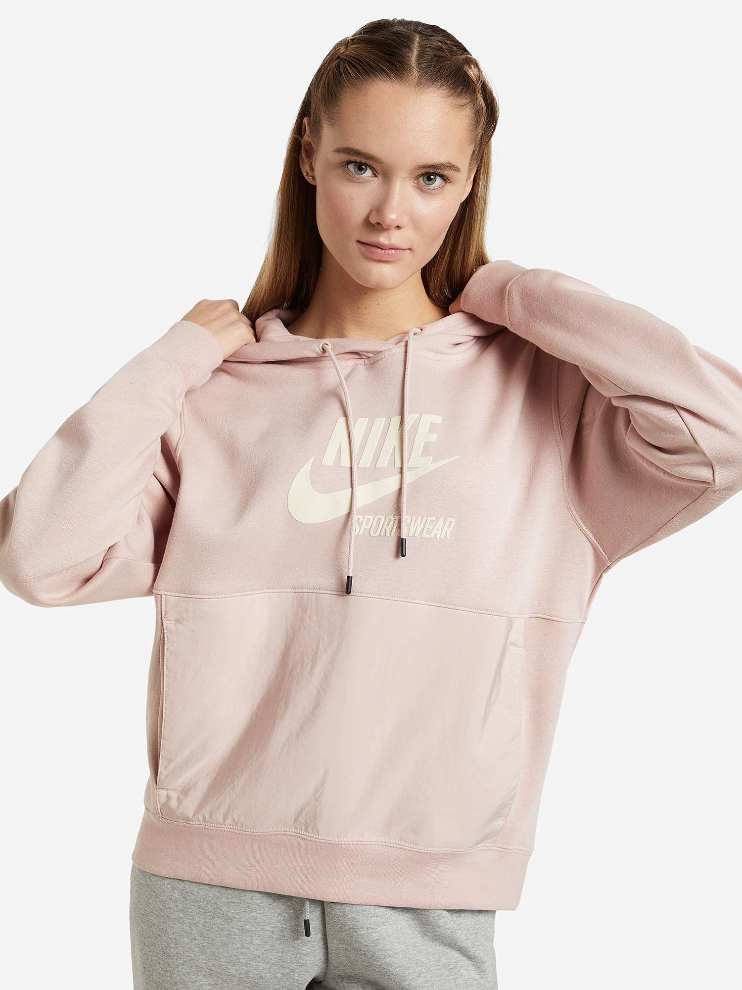 Худи женское оверсайз Nike Sportswear Heritage Розовый 3249₽