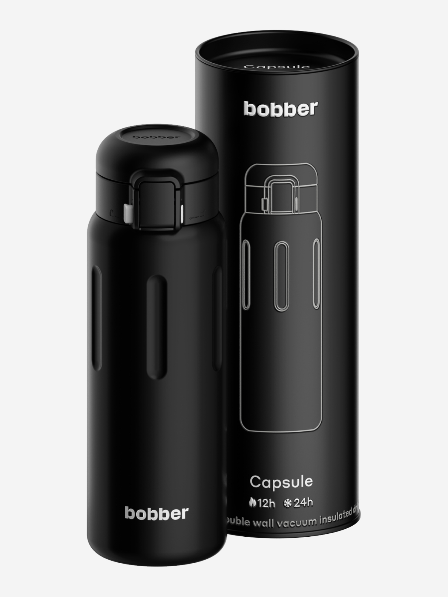 Изображение товара Термокружка вакуумная Capsule 500 мл с закрытой системой, черная