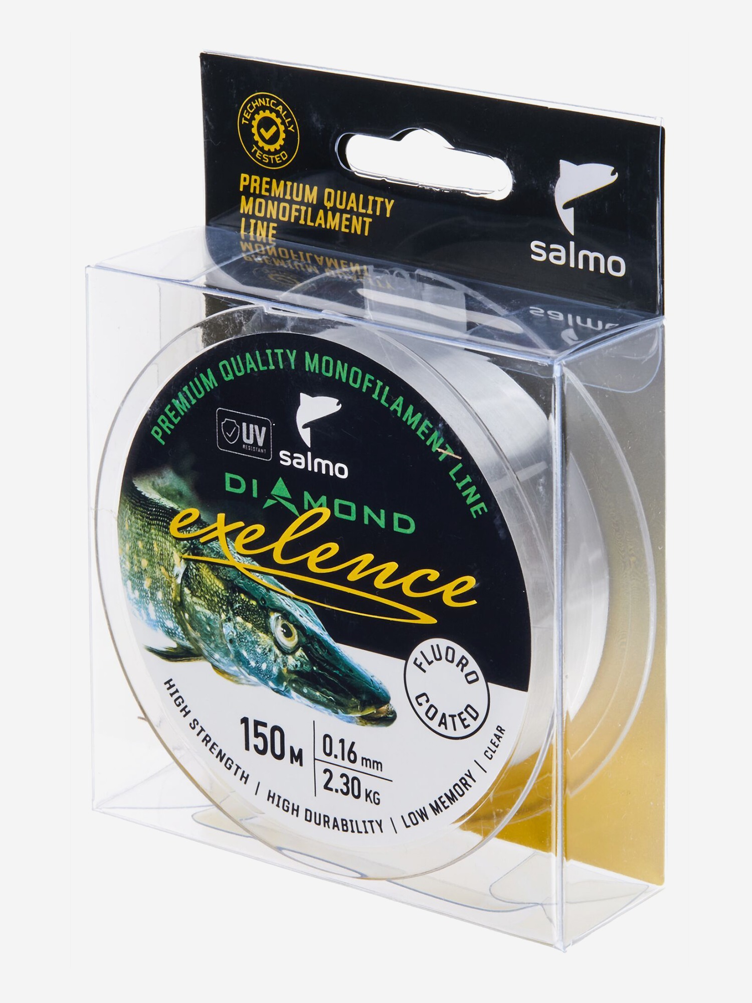 Изображение товара Леска флюорокарбон для летней рыбалки Salmo Diamond EXELENCE FLUORO COATED Clear монофильная длина 150 м, диаметр 0,16 мм, Белый