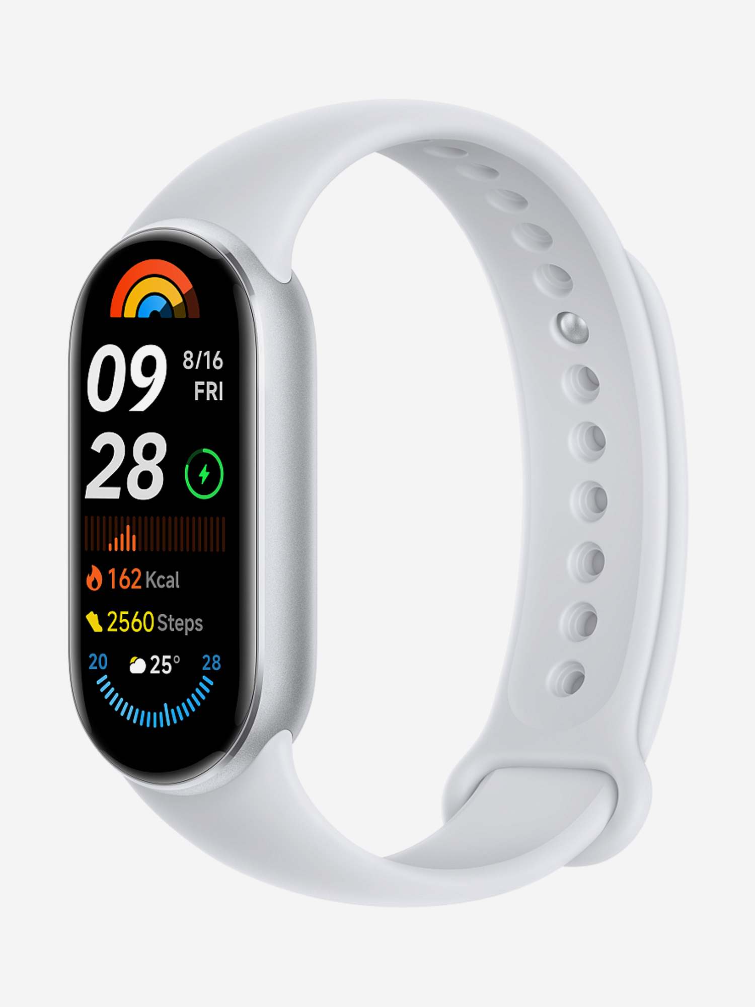 

Фитнес-браслет Xiaomi Smart Band 9 серебристый ледник, Серебряный
