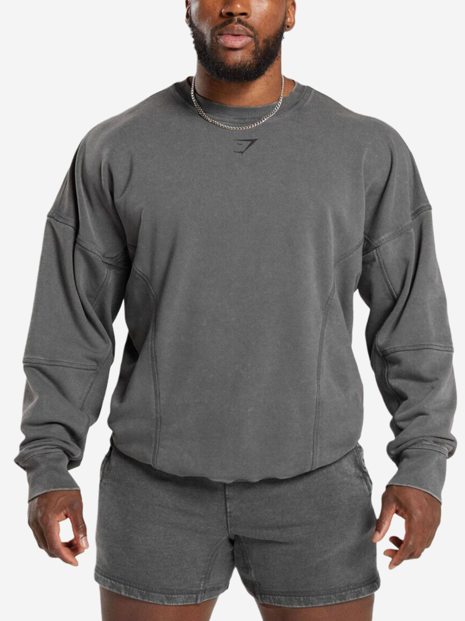 Изображение товара Толстовка мужская GYMSHARK Heritage Washed Crew с логотипом Изображение товара Толстовка мужская GYMSHARK Heritage Washed Crew с логотипом