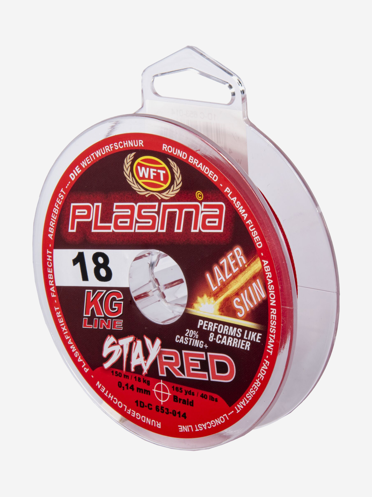 

Шнур плетеный WFT KG PLASMA LAZER SKIN Stay красный 150/014, Красный